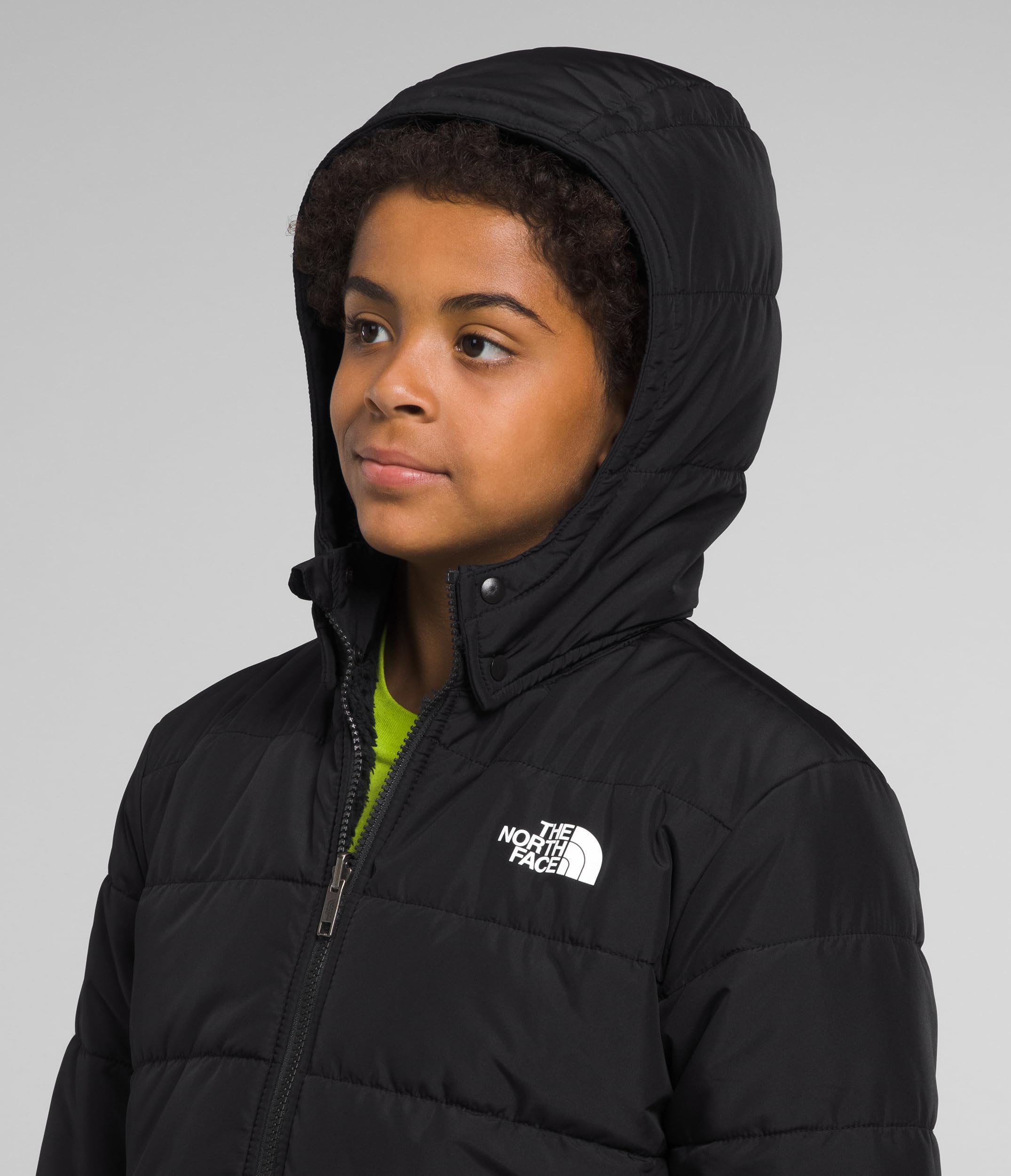 The North Face Boys' Reversible Mt Chimbo Full Zip Hooded Jacket - Waterproof Windproof Fleece Jacket for Kids (Toddler/Big Kid) - Perfect for Outdoor Adventures, Hiking & School Wear