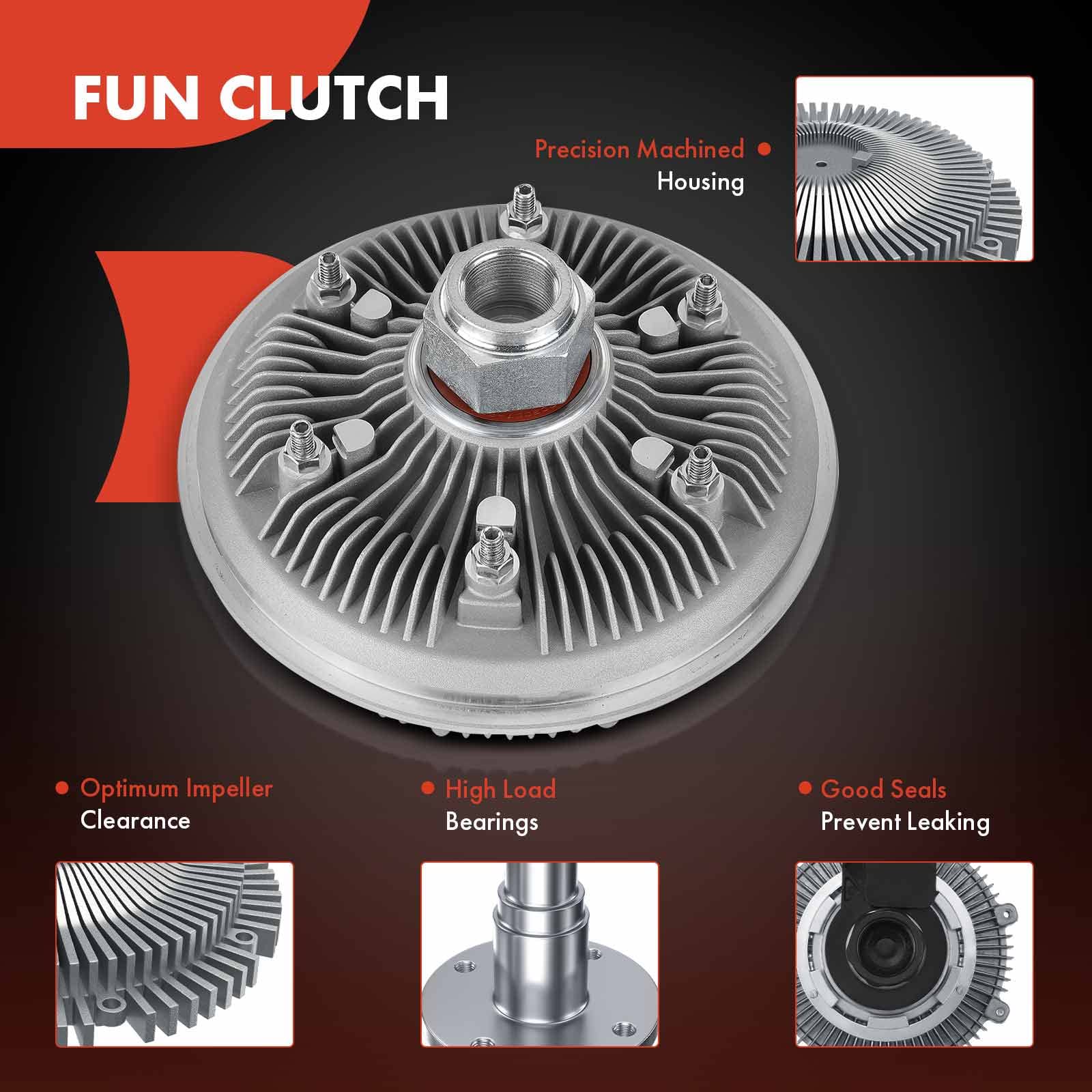 Premium Engine Cooling Fan Clutch for International DT466E Diesel Engine - Replacement for 7C4ZA616BA & 010021288 - Heavy Duty Truck & RV Cooling System Part
