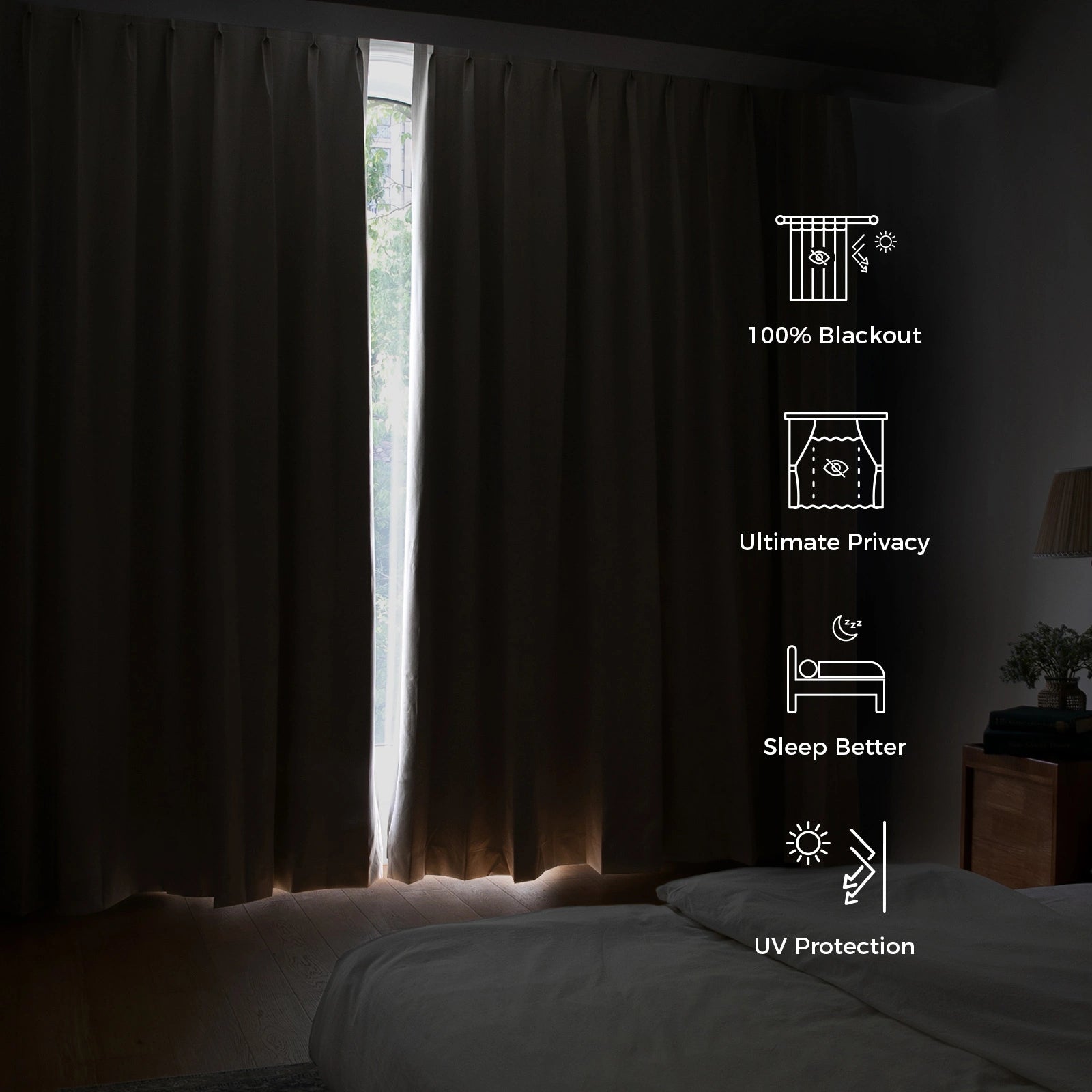 Lila 100% Blackout Curtains - Soft Blackout Drapes for Bedroom & Nursery - Light Blocking Window Treatments for Better Sleep
