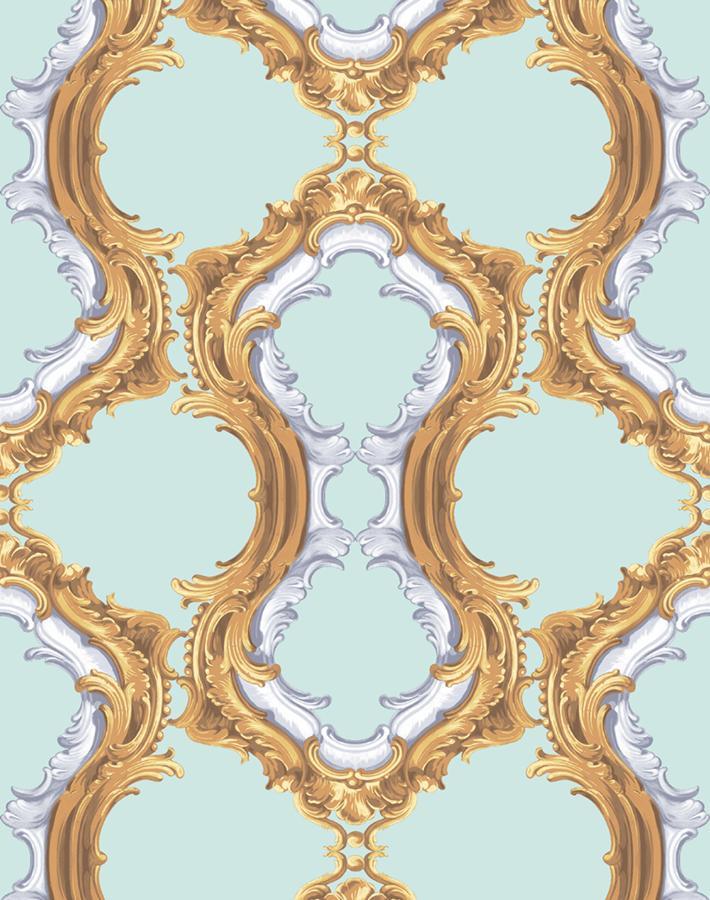 Louie Whoey Seafoam Wallpaper by Wallshoppe - Premium Peel & Stick Removable Wallpaper for Bedroom, Nursery & Home Decor