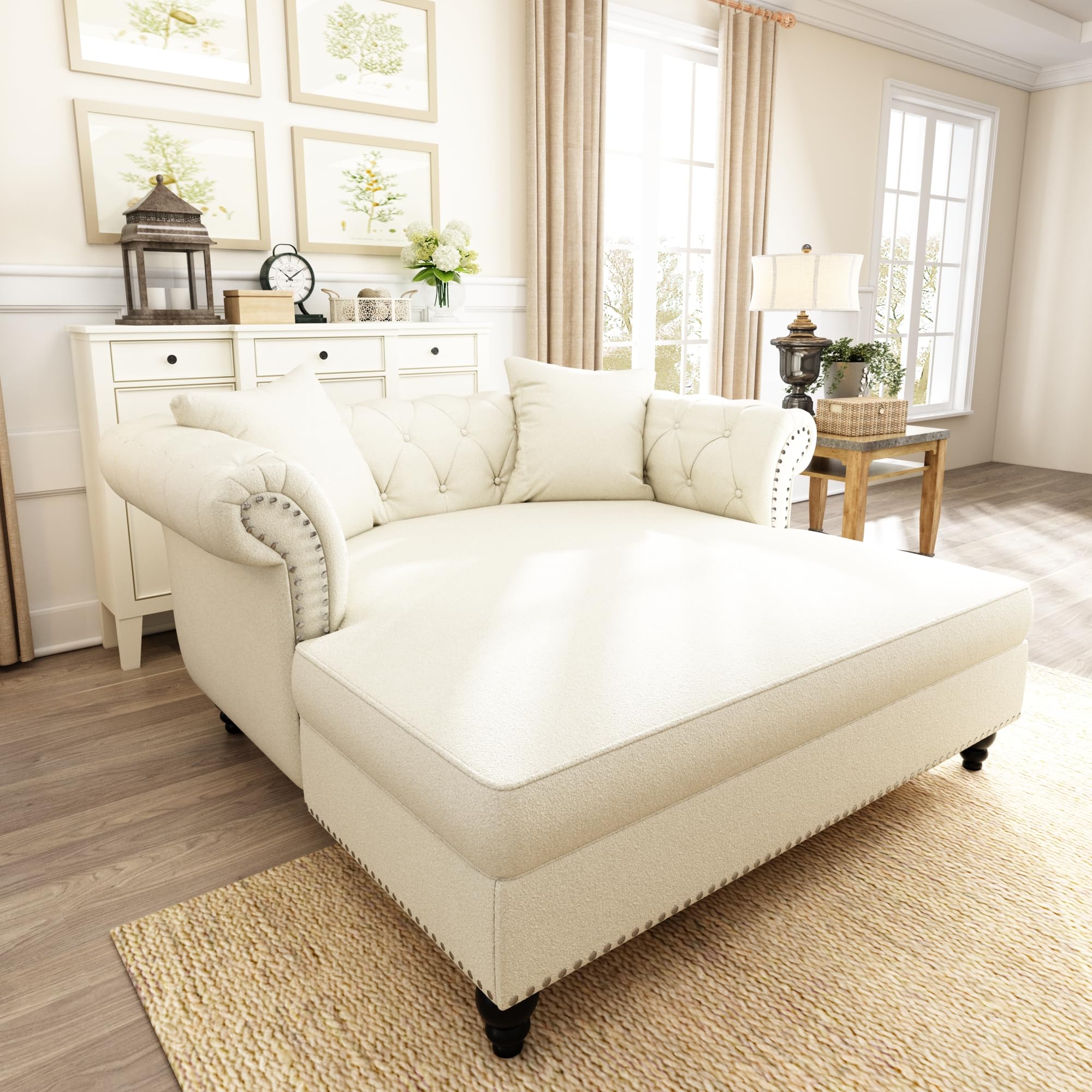 2-Seater Sofa Couch with 2 Pillows, 63