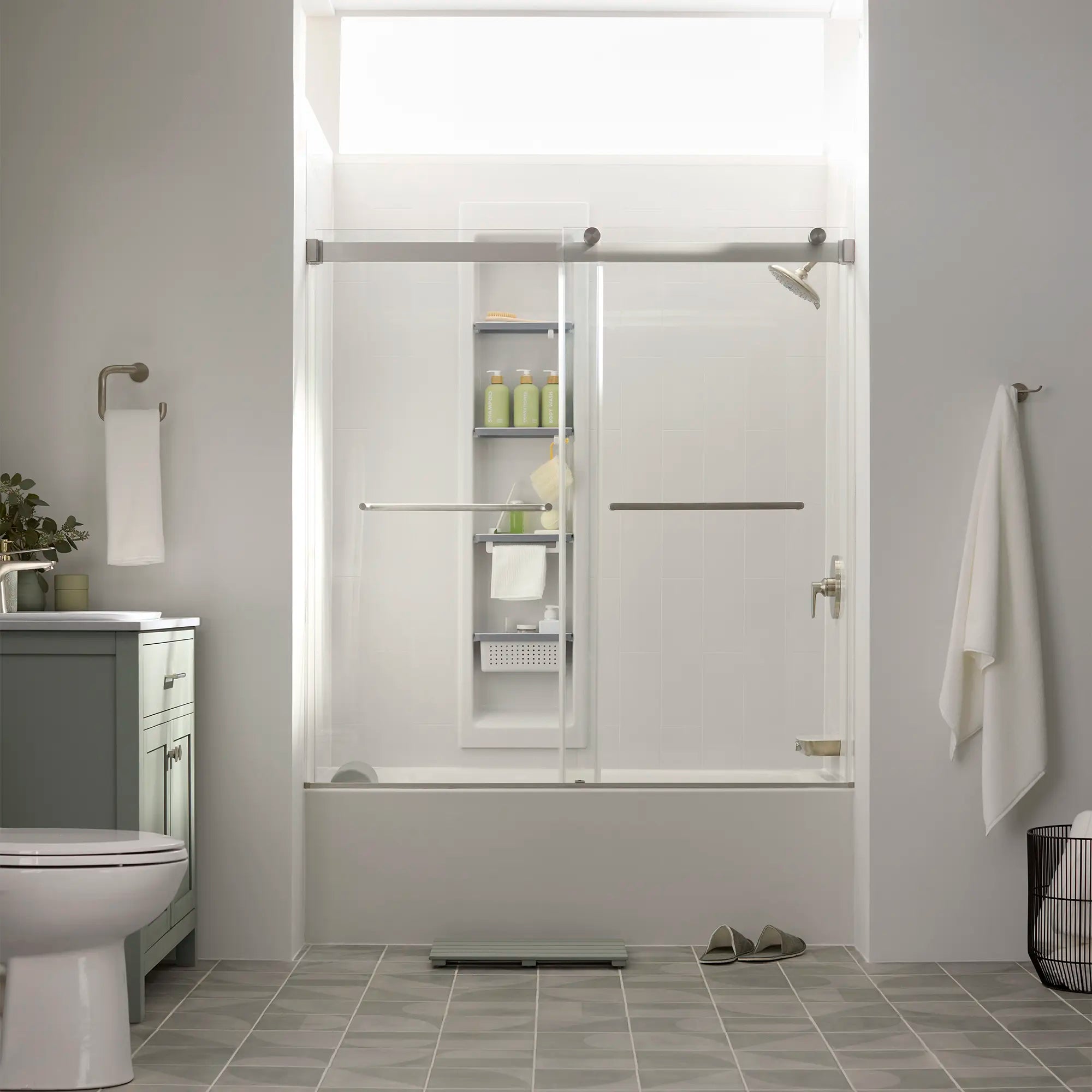 60 x 32 x 72 Inch Vertical Tile Bath Wall Set - Waterproof Shower Panel System for Modern Bathroom Renovation | Perfect for Home Spa, Luxury Bath & Shower Area Upgrade