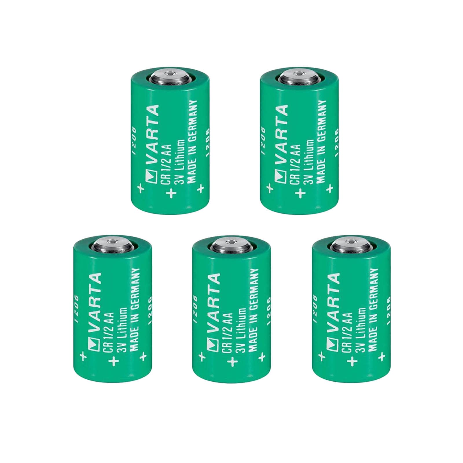 5 Pack VARTA CR 1/2 AA Lithium Battery 950mAh - Long Lasting Power for Medical Devices, Security Systems & Emergency Equipment