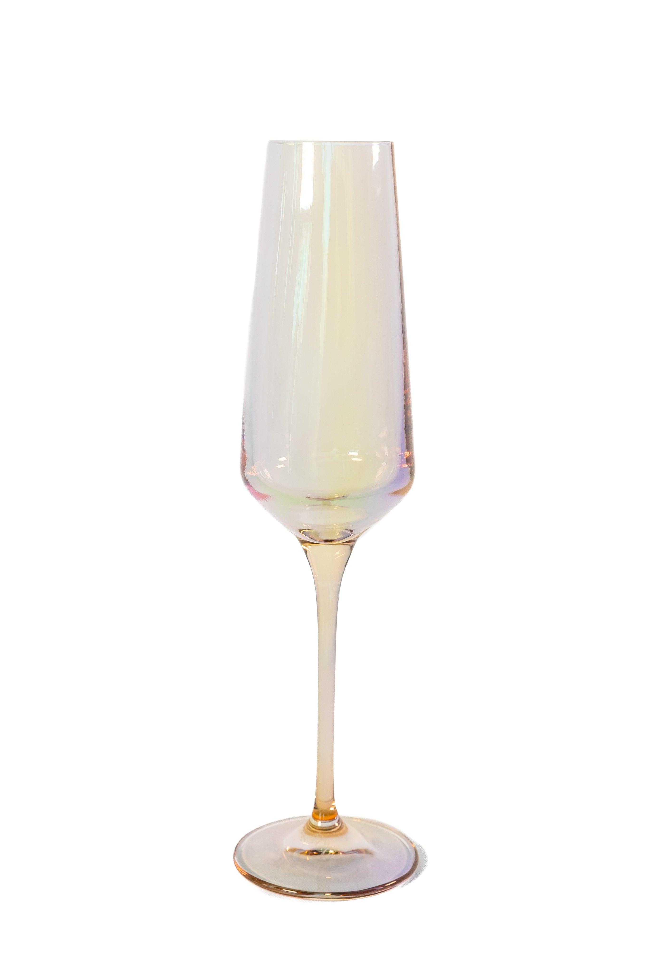 Estelle Colored Champagne Flute Set of 6 - Iridescent Glassware for Wedding, Party & Special Occasions