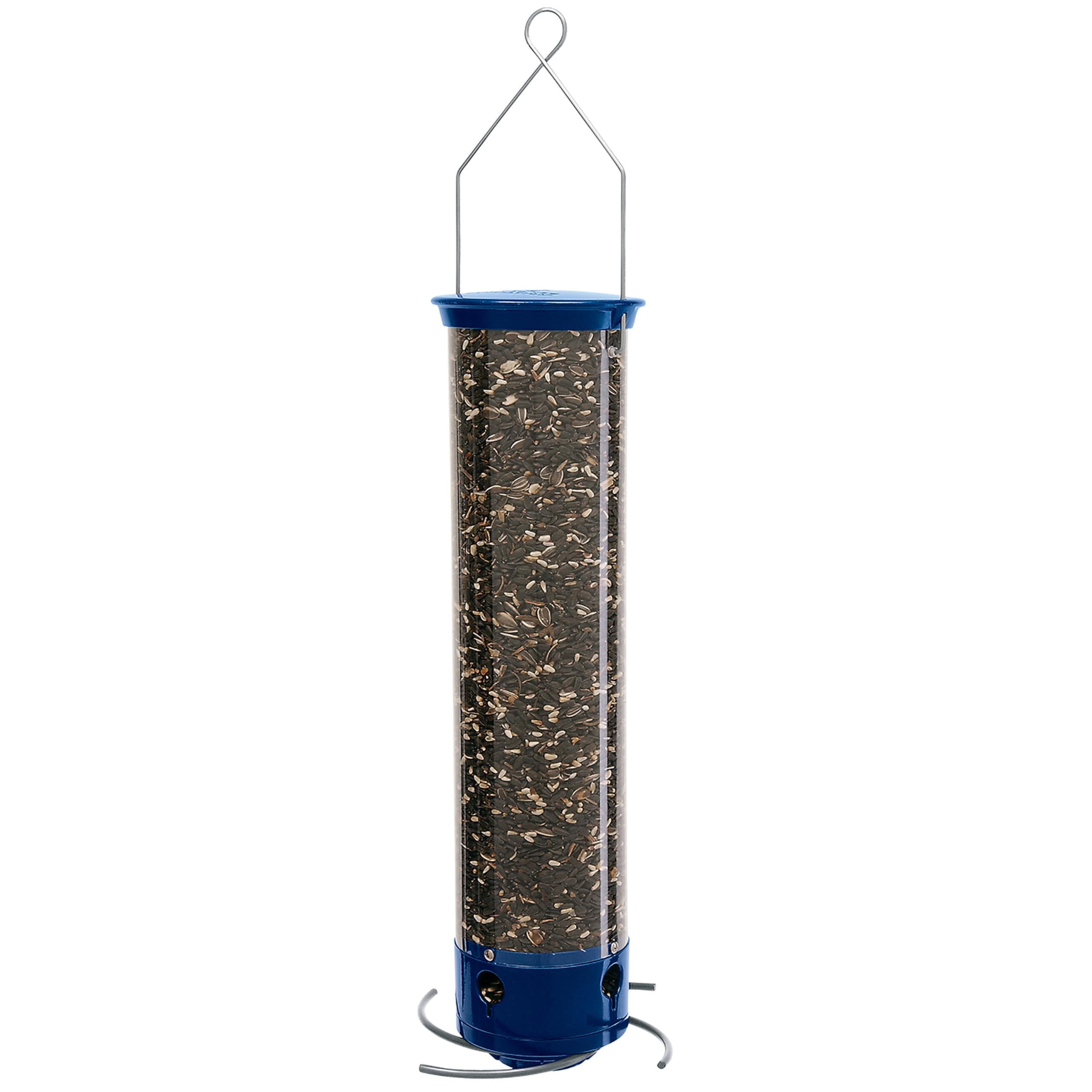 Droll Yankees Whipper Squirrel-Proof Bird Feeder - Collapsible Perches, 5lb Seed Capacity, Blue - Attract Wild Birds to Your Garden or Backyard