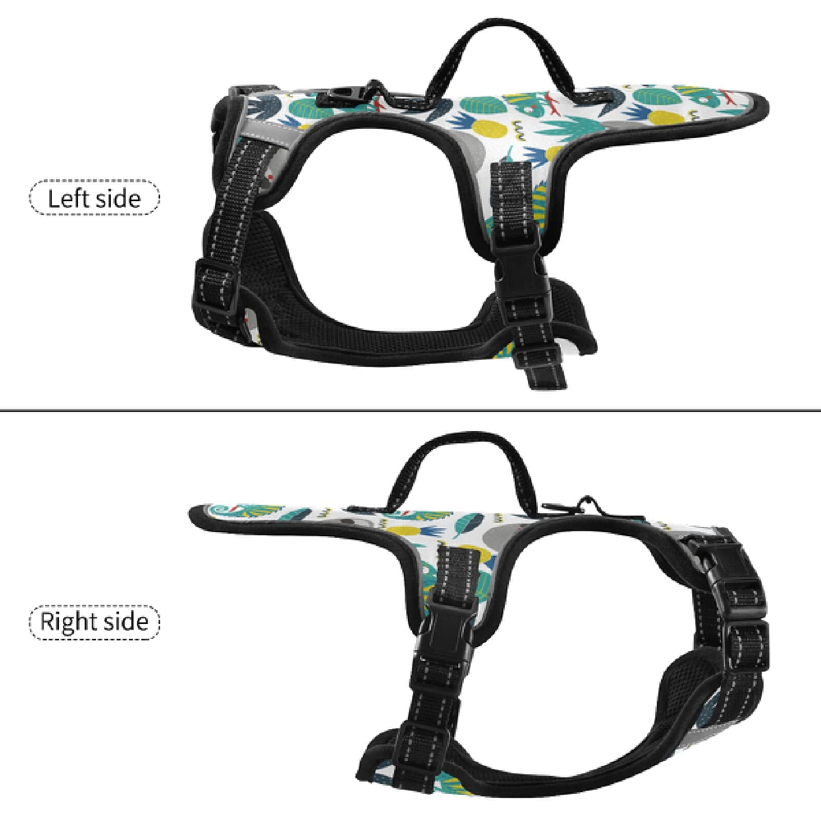 Xigua Sloth No-Pull Dog Harness - Reflective Breathable Pet Vest with Nylon Handle for Small & Medium Dogs - Perfect for Night Walks, Hiking & Outdoor Adventures