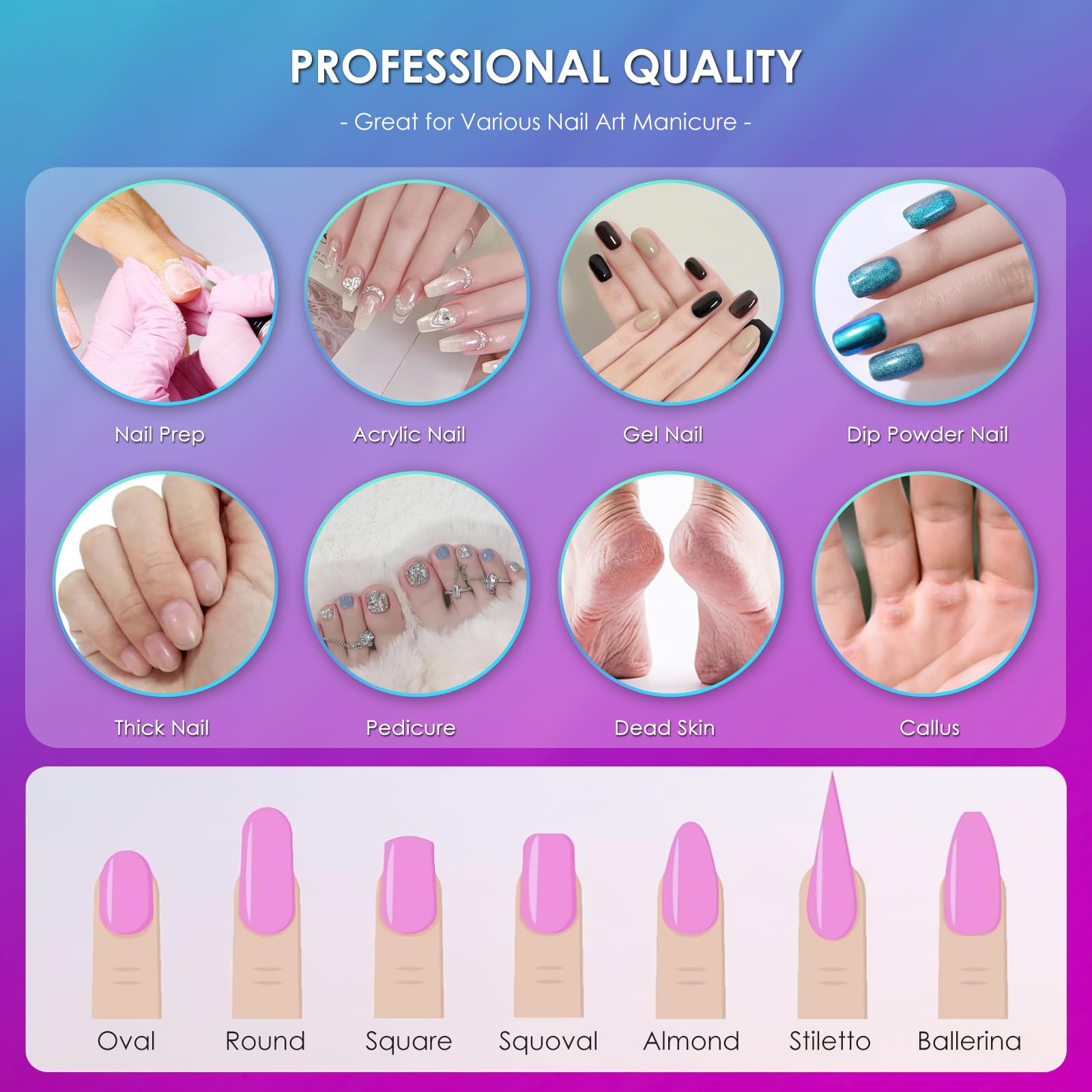 26PCS Professional Nail Drill Bits Set - 3/32 Inch Ceramic Safety Bits & Diamond Cuticle Efile Bits for Acrylic/Gel Nails | Manicure Pedicure Tools for Home Salon & Professional Use | Perfect for Nail Techs, DIY Nail Art & Salon Treatments