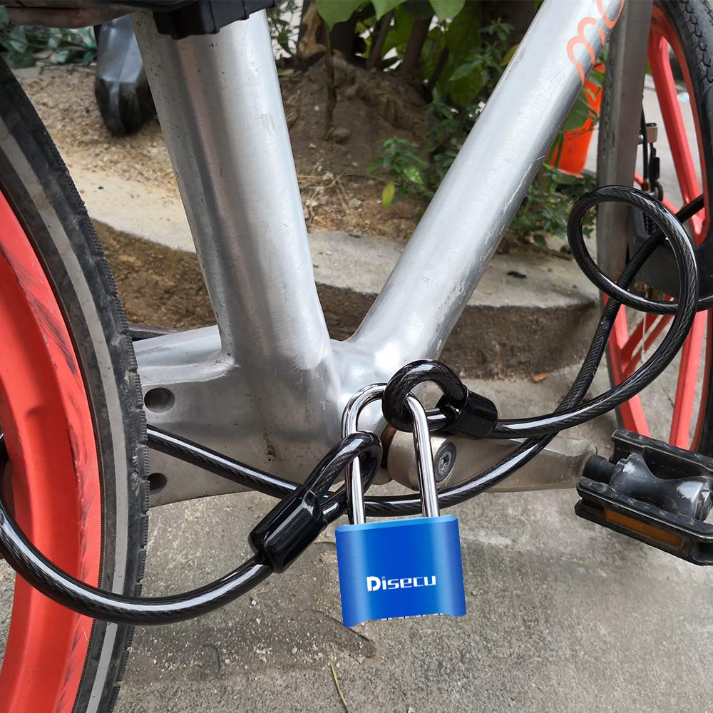 Heavy Duty 4 Digit Combination Lock - 2.5 Inch Long Shackle Waterproof Outdoor Padlock for School, Gym Locker, Gate, Toolbox, Fence & Bike Security - Blue (2 Pack) | Perfect for Home, Office & Travel Use