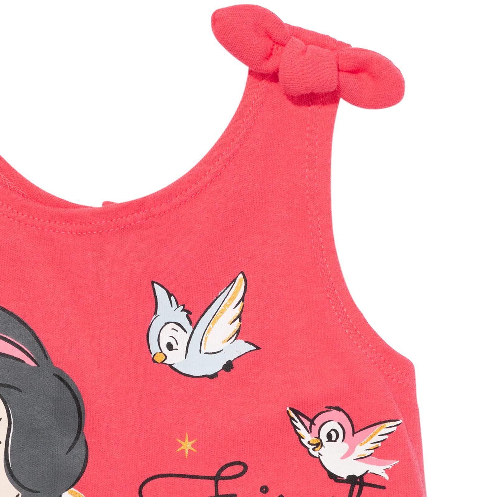 Disney Princess Baby Girls Snap Romper & Headband Set - Rapunzel, Ariel, Belle, Jasmine, Aurora - Newborn to Toddler Outfit for Birthday, Photo Shoots & Dress-Up Play
