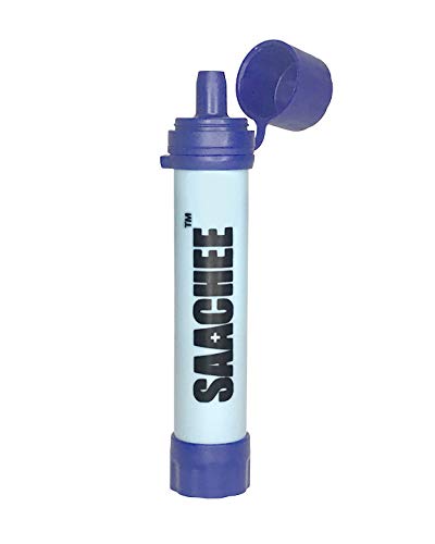 SAACHEE Portable Personal Water Filter for Hiking, Camping, Travel & Emergency Survival - BPA Free Outdoor Purification System