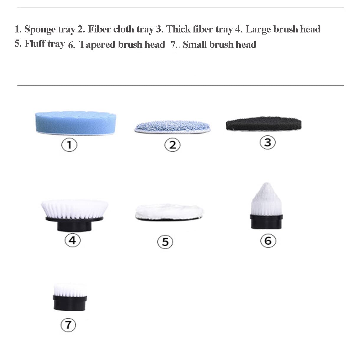 MGLSDeet Electric Spin Scrubber 7-Piece Replacement Brush Heads Kit - Compatible with MGLSDeet ANS8050/8051/8052 & SXT168 Electric Cleaning Brushes - Perfect for Bathroom, Kitchen, Tile, and Grout Deep Cleaning