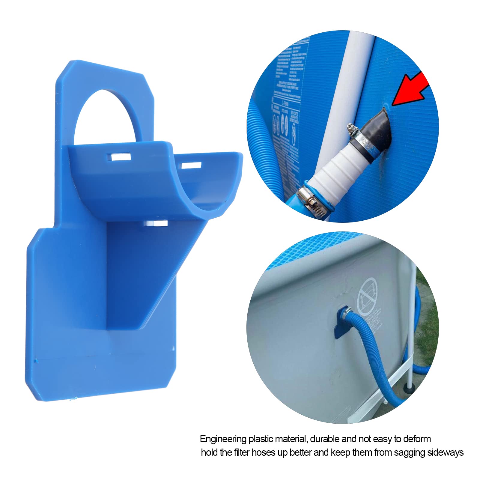 Blue Swimming Pool Pipe Holders with Cable Tie & Tape - Heavy Duty Ground Pool Hose Support Brackets for Hot Tubs, Inground Pools & Above Ground Pools - Perfect for Pool Maintenance, Water Hose Organization & Outdoor Pool Equipment Storage