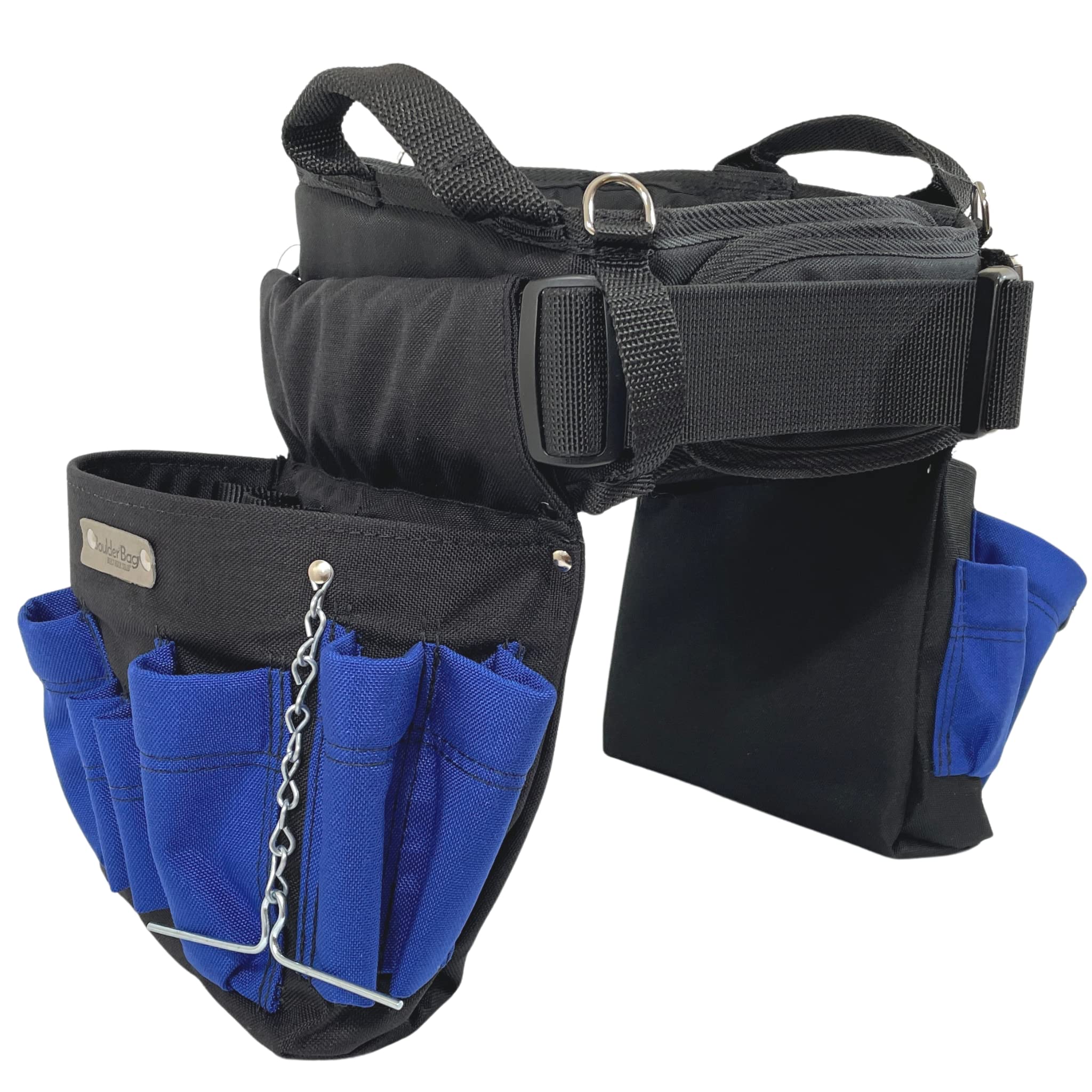 BOULDER BAG Professional Electrician's MAX Combo Tool Belt with Comfort Back Support & Quick Release Buckle - Heavy Duty Work Belt for Electricians, Blue (2XL 43-48 Inch Waist) - Made in USA - Perfect for Construction, Wiring & Electrical Repairs
