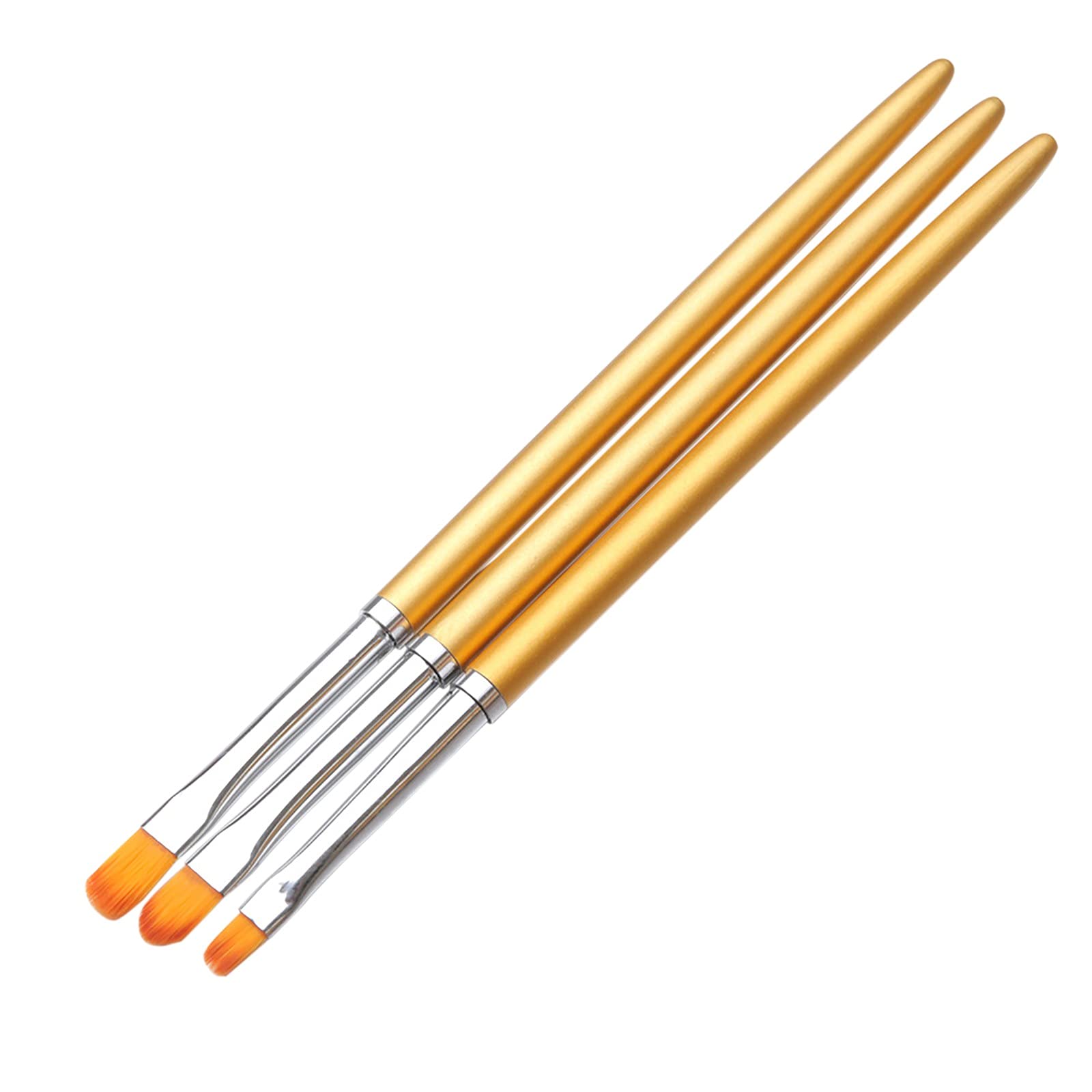 Professional Acrylic Nail Art Brush Set - Dual Ended Flat & Round Tip Drawing Pens for Nail Painting & Design (Yellow, One Size) - Perfect for DIY Manicures, Salon Nail Art & Gel Polish Application