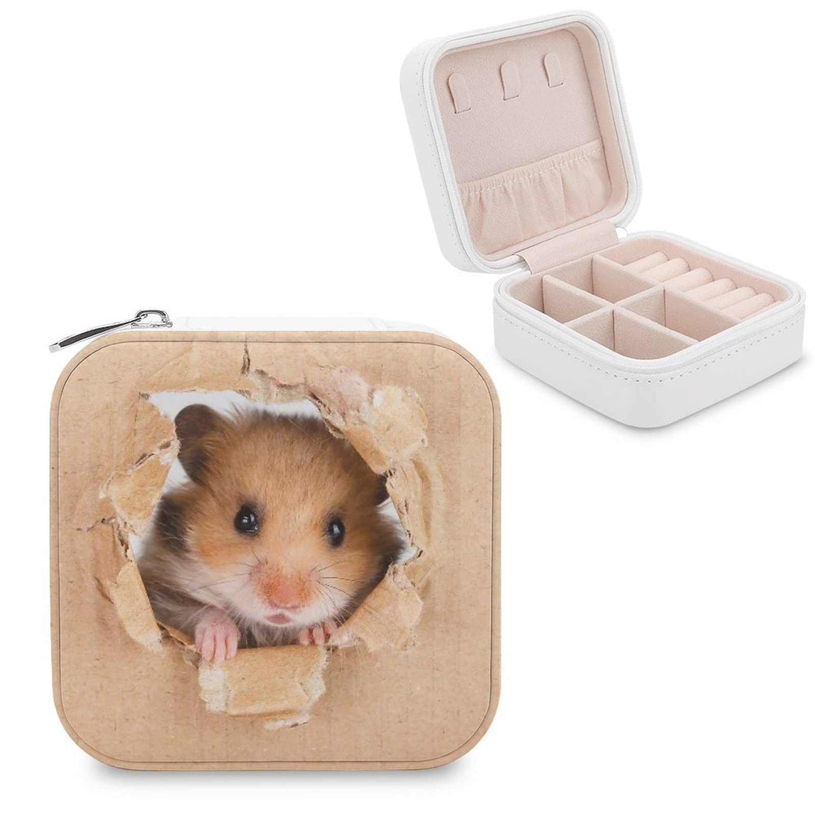 Women's Small PU Leather Jewelry Box - Travel Jewelry Organizer Case with Storage Compartments for Rings, Earrings, Necklaces & Bracelets | Perfect for Travel, Home Display & Gift Giving