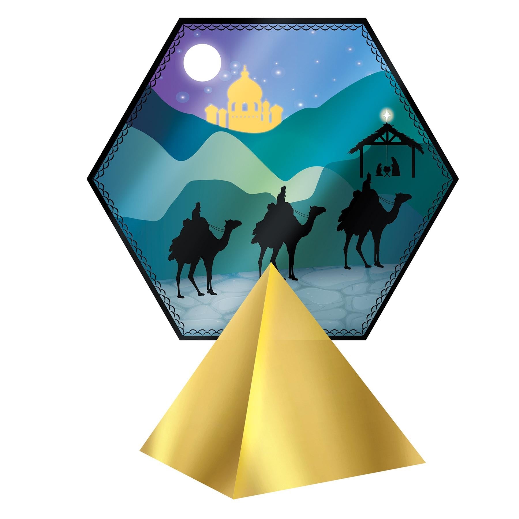 12 Pack Beistle Christmas 3D Foil Three Kings Day Centerpiece Decorations - Perfect for Holiday Table Decor, Party Supplies, and Festive Celebrations