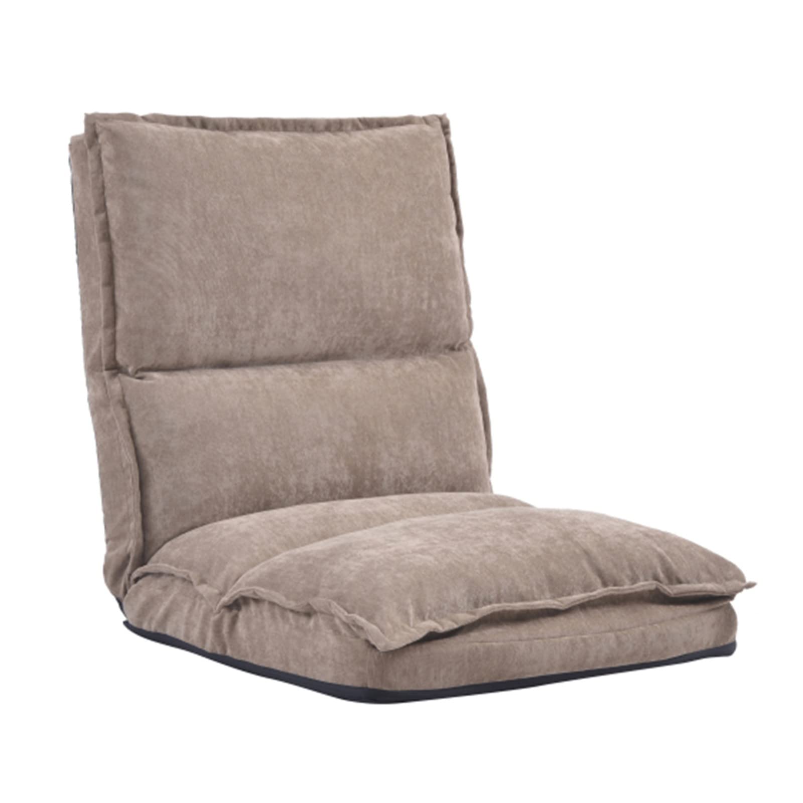 HEMOTONE Multi-Angle Adjustable Floor Sofa Chair - Light Brown Fabric Folding Lazy Chair for Living Room, Gaming, Reading & Relaxation | Comfortable Floor Seating Solution for Small Spaces
