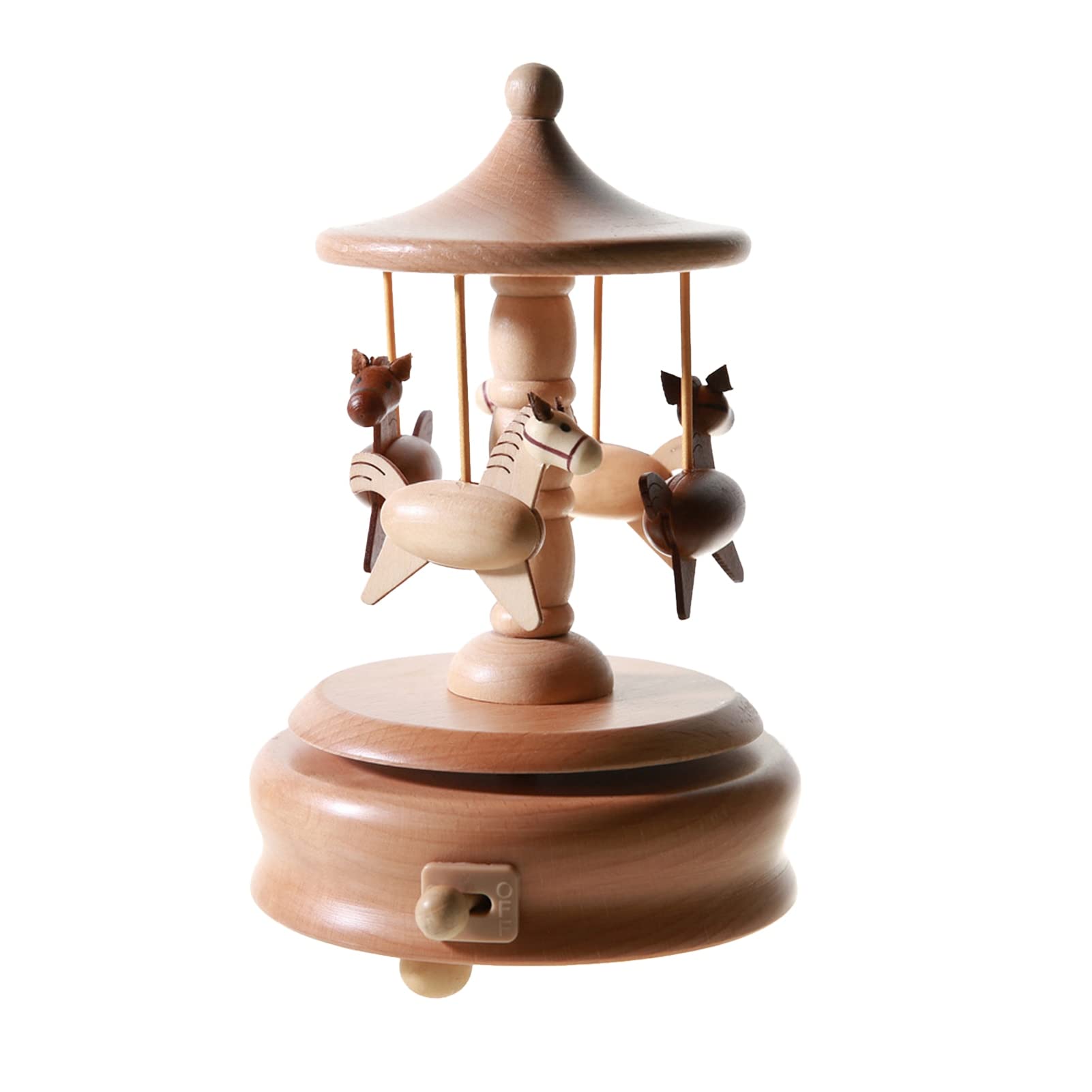 Elegant Wooden Ballet Music Box - Swan Lake Theme | Home Decor, Birthday Gift, Valentine's Day Ornament | Perfect for Girls' Jewelry Storage & Kids' Playroom Decor | Handcrafted Merry-Go-Round Design with Dancing Ballerina