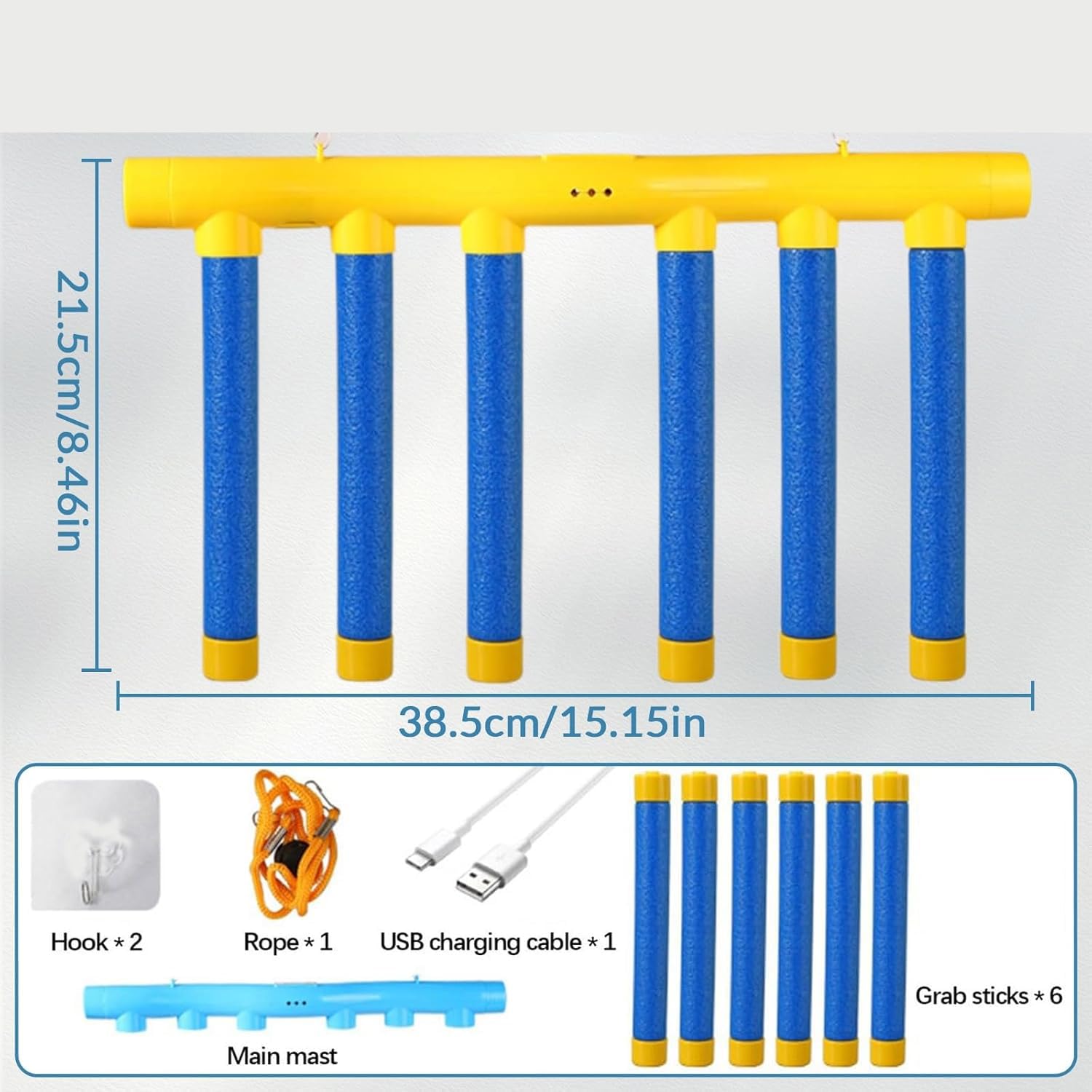 **Upgraded Reflex Challenge Game - Adjustable Speed Catching Sticks Toy for Hand-Eye Coordination & Reaction Training | Fun Family Party Game for Kids & Adults (Blue)**