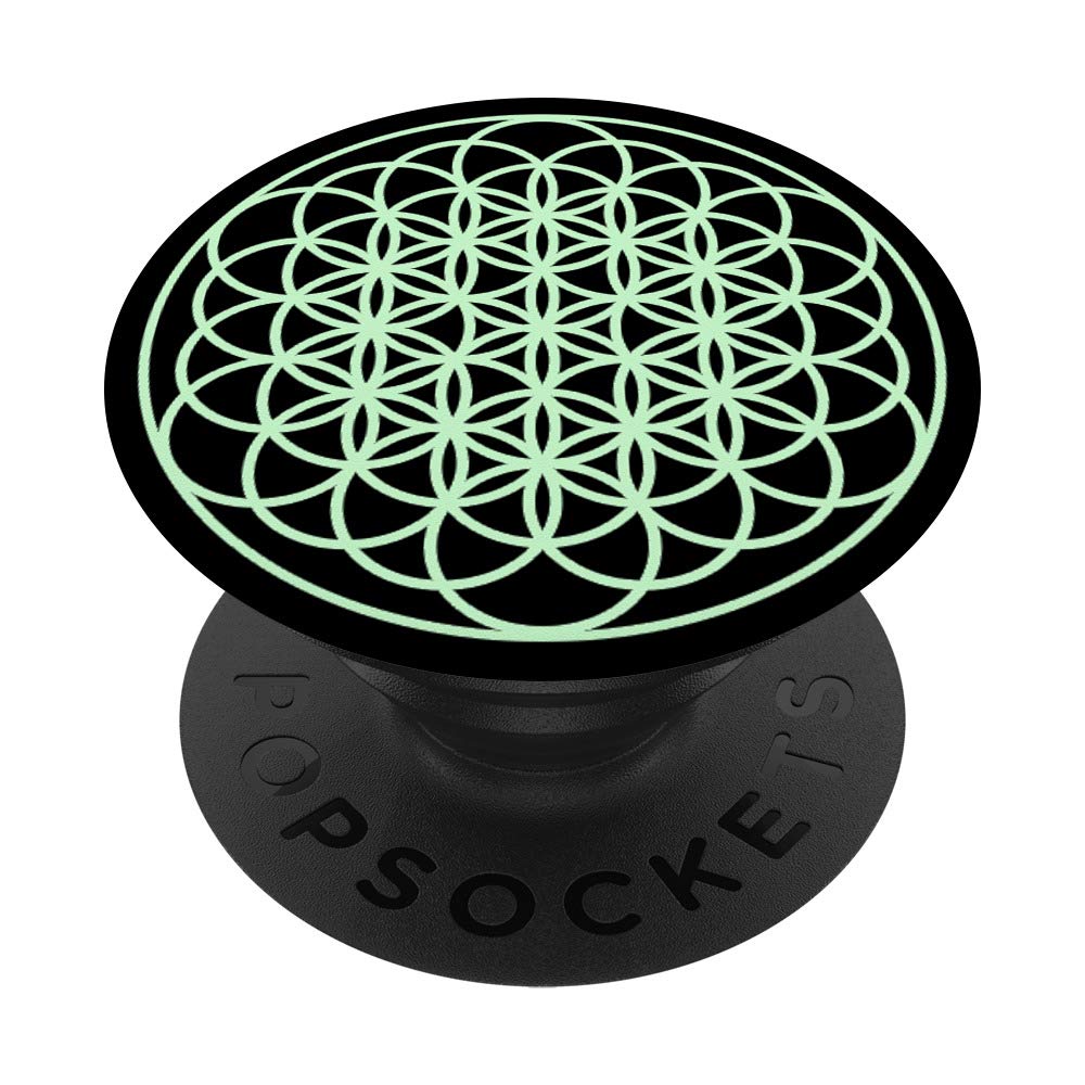 Sacred Geometry Mandala Flower of Life Abstract Design PopSockets Phone Grip & Stand - Compatible with iPhone, Samsung & Tablets - Perfect for Yoga, Meditation & Spiritual Practices