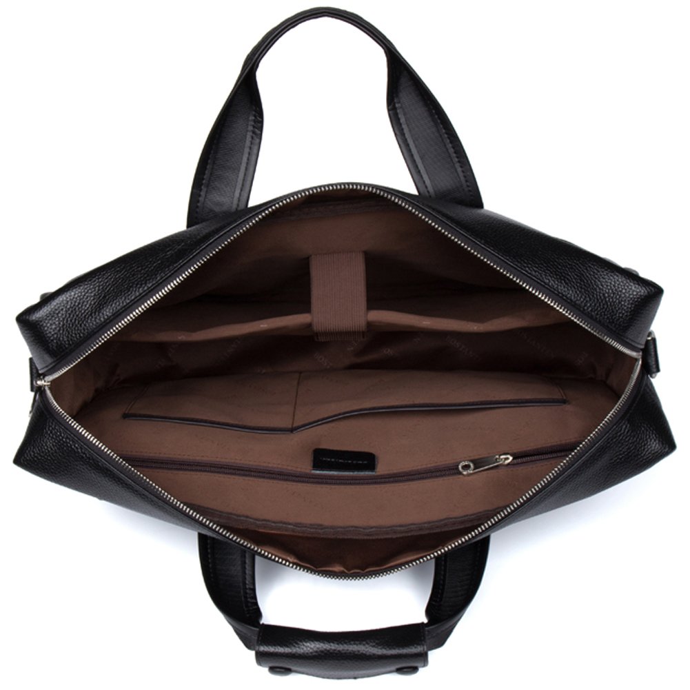 Premium BOSTANTEN Genuine Leather Briefcase for Men - Stylish Messenger Bag for Business, Work & Travel - Durable Laptop Bag with Multiple Pockets for Professionals