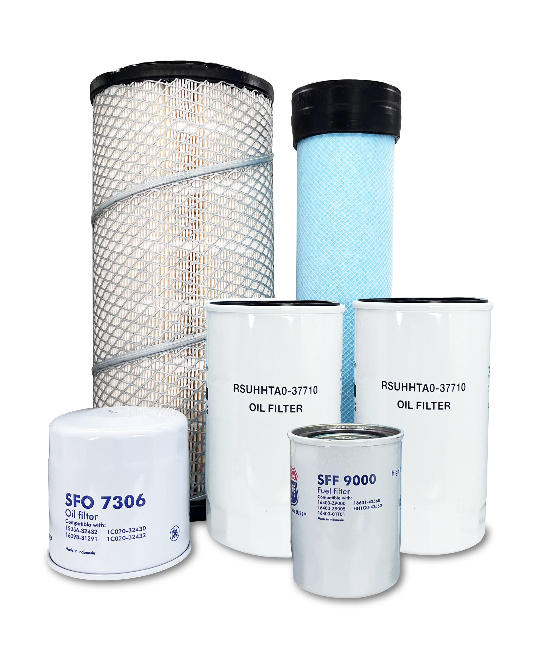 HERO® Maintenance Filter Kit for Kubota M5-111HDC Tractor - Air, Oil & Fuel Filters Replacement Set for Tractor Maintenance | Perfect for Farm Equipment Servicing & Field Work