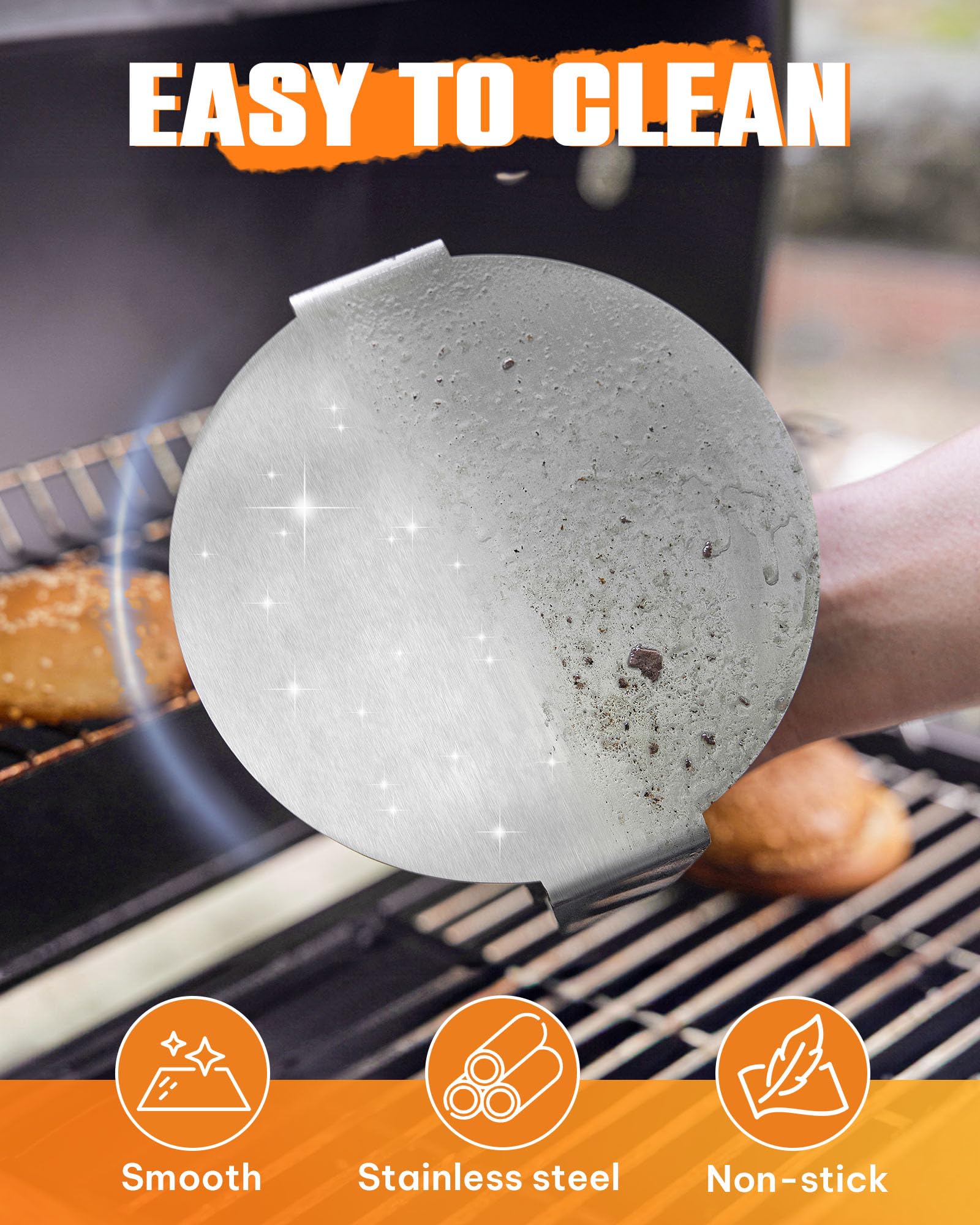 6 Inch Stainless Steel Burger Press with Non-Stick Surface & Anti-Scald Handle - Perfect for Griddle, Flat Top Grill & Smash Burgers - Great Gift for BBQ & Home Cooking Enthusiasts