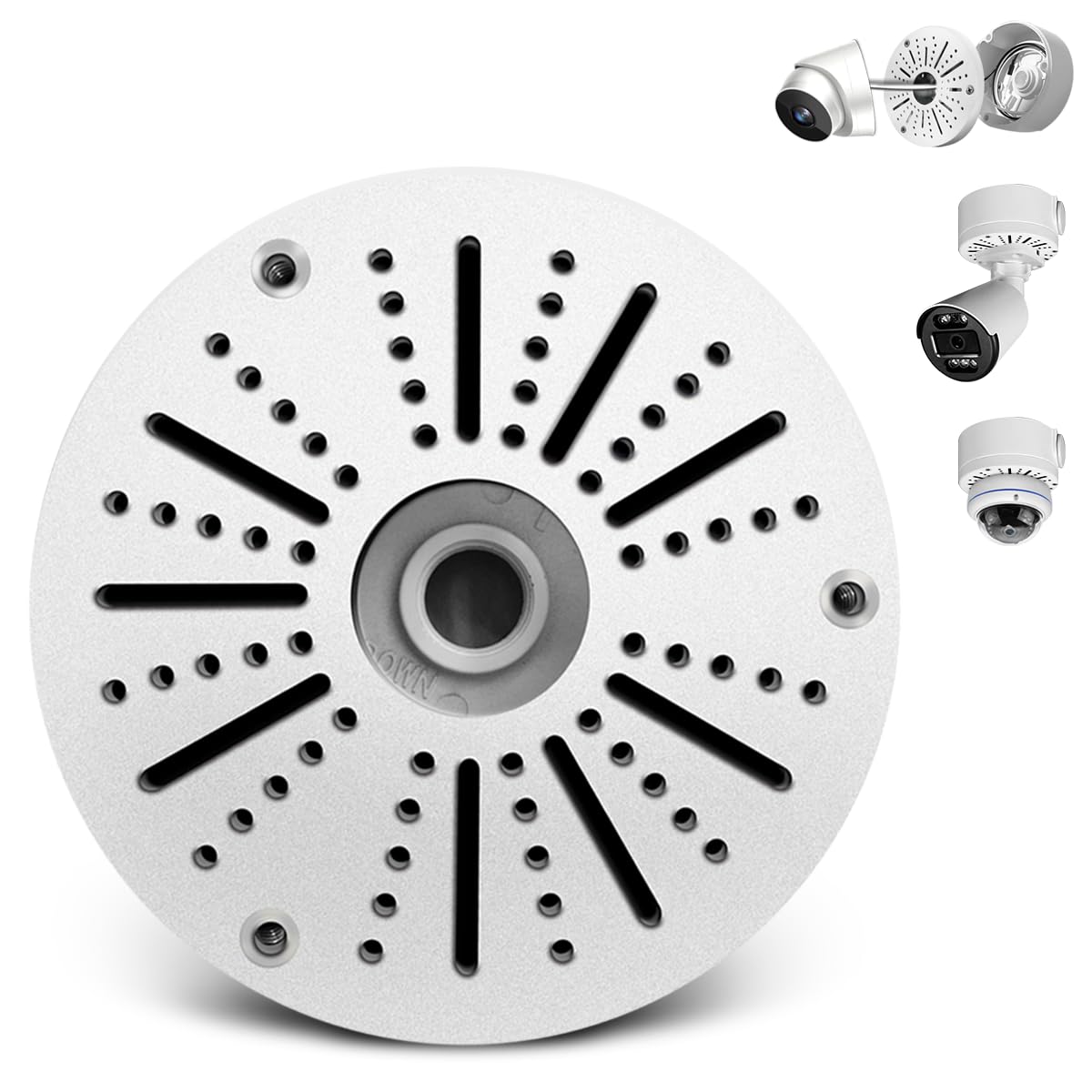 **Universal Outdoor Security Camera Junction Box - Weatherproof Metal Enclosure for Bullet, Dome & Turret Cameras, Solar Panels & CCTV - Wall/Ceiling Mount Bracket with Cable Management - Ideal for Home Surveillance, Business Security & Outdoor Monitoring**