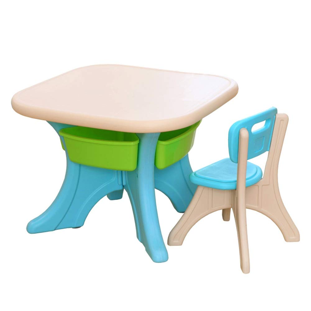 CHAXIA Kids Table and Chair Set - Adjustable Height Baby Dining Table & Study Desk for Toddlers - Sturdy 2-Piece Furniture Set with 3 Color Options (Color C) - Perfect for Home, Preschool & Playroom