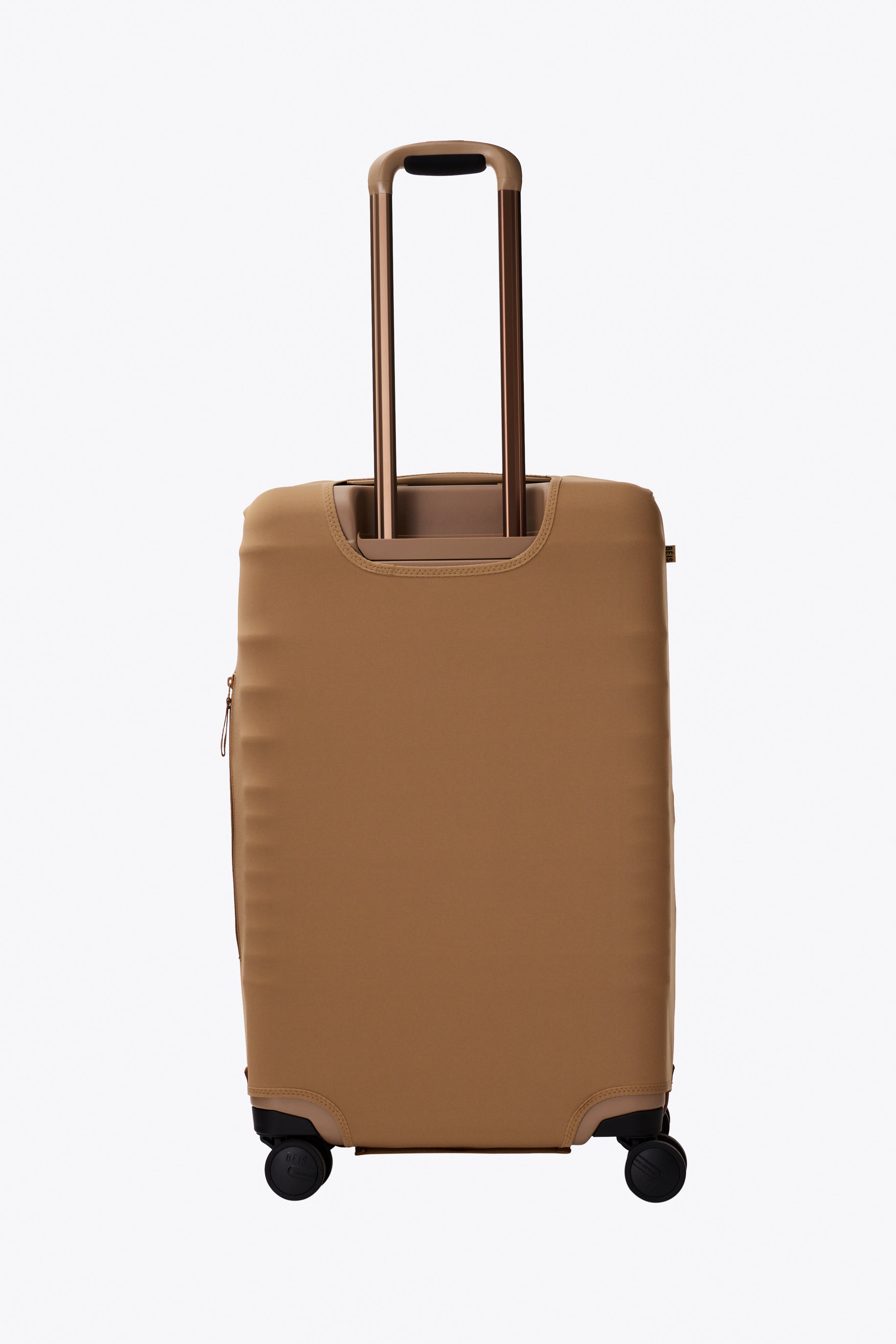 Premium Camel-Colored Medium Check-In Luggage Cover - Durable Suitcase Protector for Travel, Airplane & Vacation Use