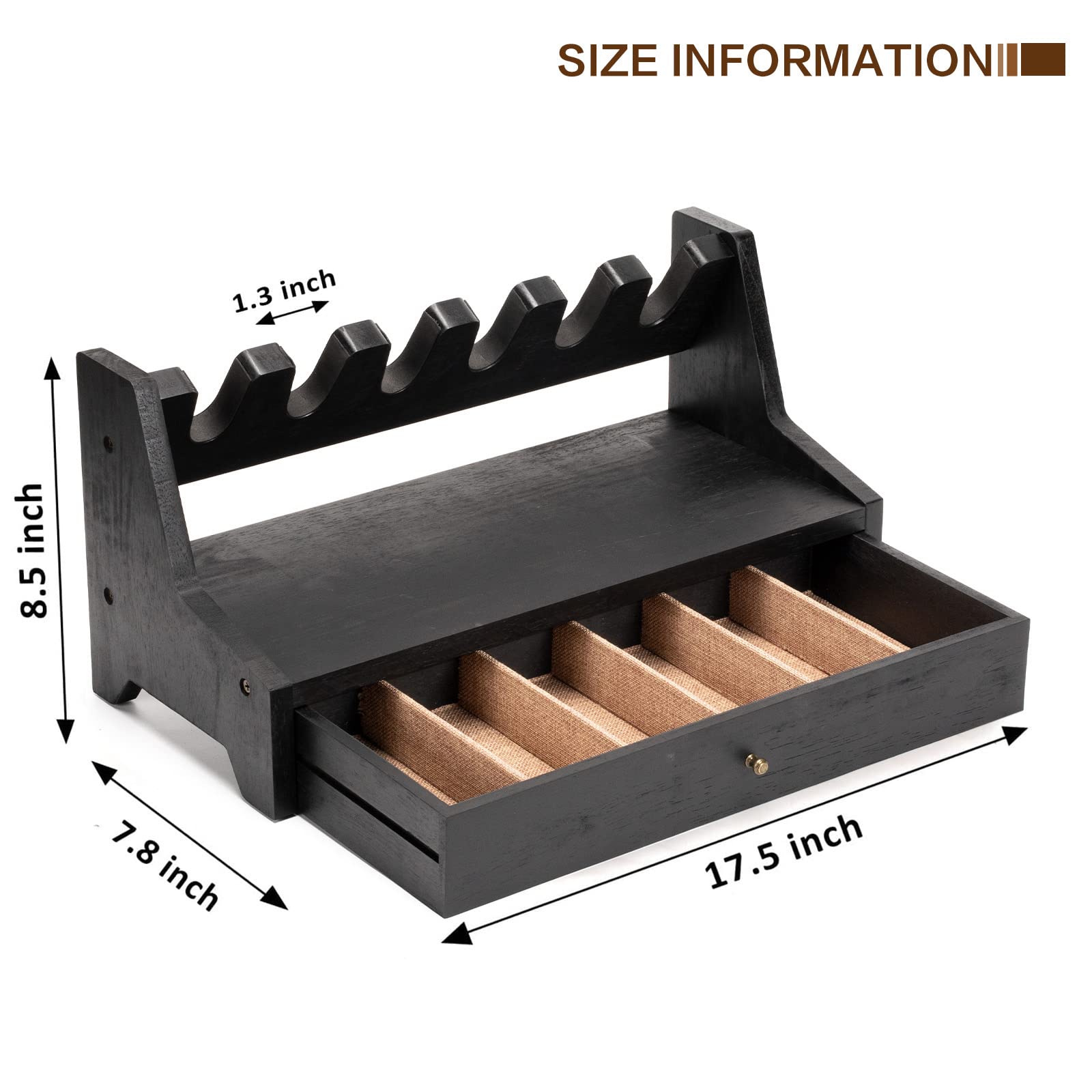 Pistol Rack Gun Safe - Real Wood Handgun Holder for Gun Cabinet Accessories | Rustic Style Nightstand Gun Organizer | Perfect Gift for Men | Ideal for Home Defense & Firearm Storage
