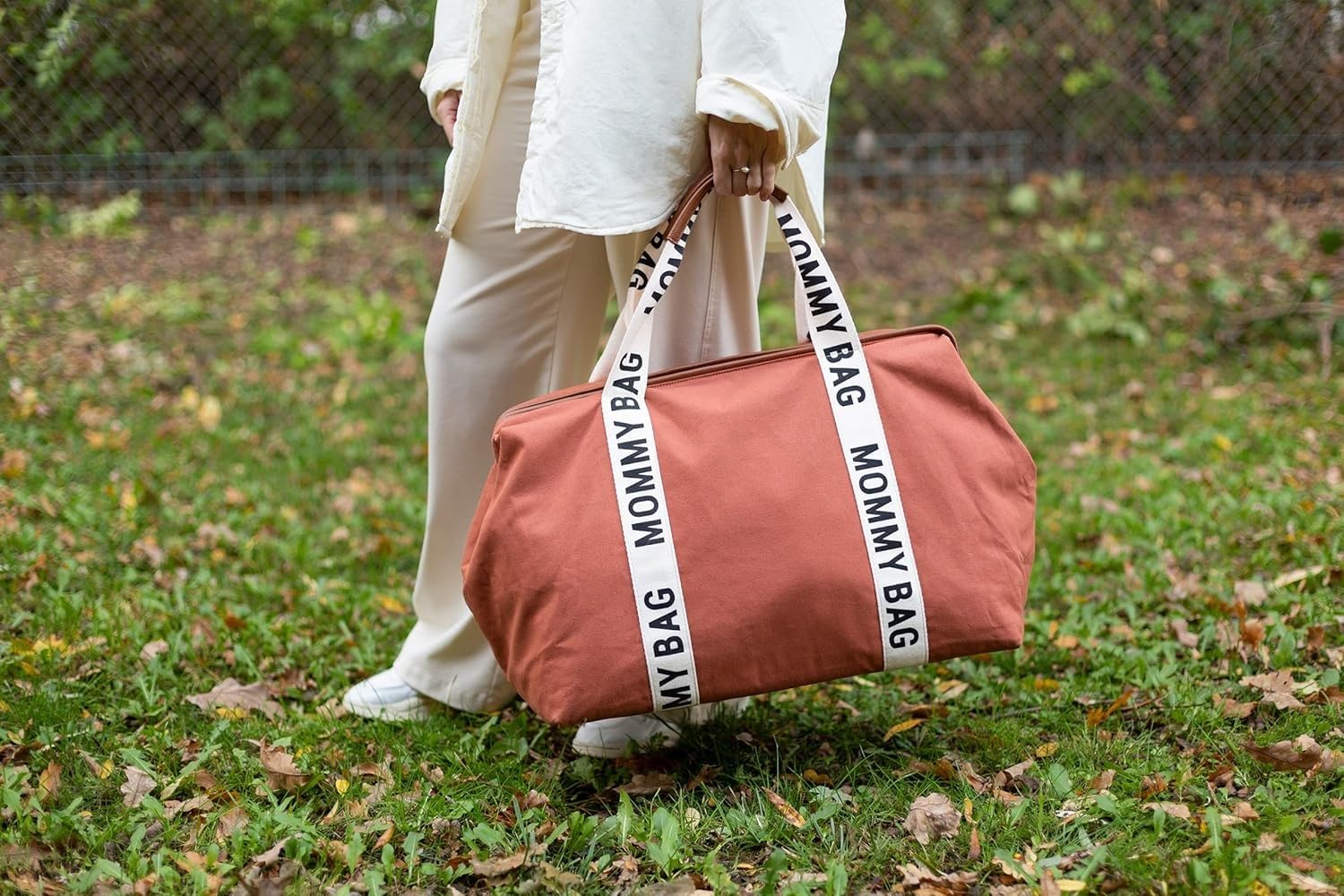 Childhome Signature Mommy Bag - Waterproof Sporty Diaper Tote for Travel | Large Baby Essentials Organizer for Moms | Perfect for Daycare, Park Outings & Family Vacations