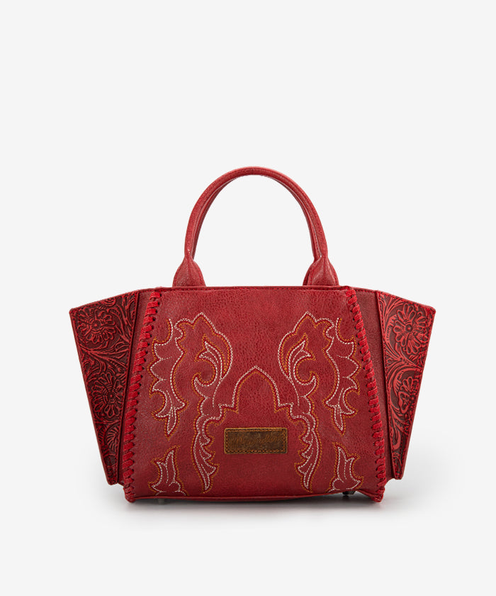 Wrangler Embroidered Boot Scroll Tote Bag for Women - Western Style Cowgirl Purse for Everyday Use, Shopping & Travel
