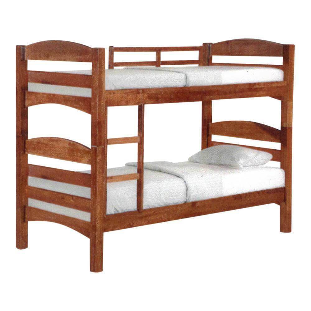 Fiona Cherry Wooden Double Decker Bed Frame - Twin Over Full Bunk Bed with Ladder & Guardrails - Space Saving Kids Bedroom Furniture for Siblings or Sleepovers