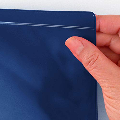StoreSMART® Heavy Duty File Jackets - 5-Pack with Blue Plastic Back & Clear Plastic Front - Letter Size Document Protectors for Office, School, or Home Organization (FJ85PQB-5)