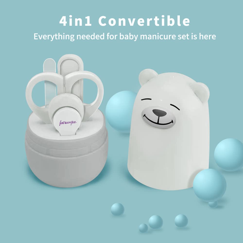 Baby Nail Clippers Set with Cute Polar Bear Case - Safe Infant Nail Care Kit for Newborns & Toddlers | Perfect Baby Shower Gift & Essential Grooming Tool for New Parents | Ideal for Home, Travel & Nursery Care
