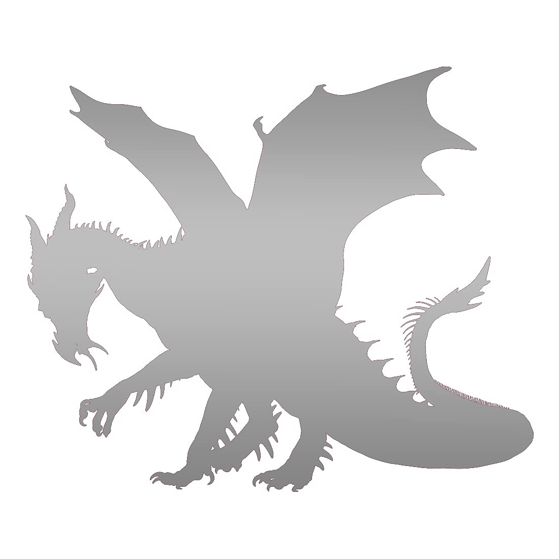 Premium Waterproof Vinyl Decal Stickers - Dragon 6 (Metallic Silver) Set of 2 - Durable Laptop, Phone, Helmet, Car Window Decals for Home & Office Decor, DIY Crafts, Gift Ideas