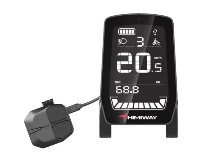 Himiway E-Bike LCD Display - Waterproof Bike Computer with GPS for Cycling & Electric Scooters - Compatible with Zebra, Zebra Step Thru, Cobra Models - Perfect for Commuting, Trail Riding & Outdoor Adventures