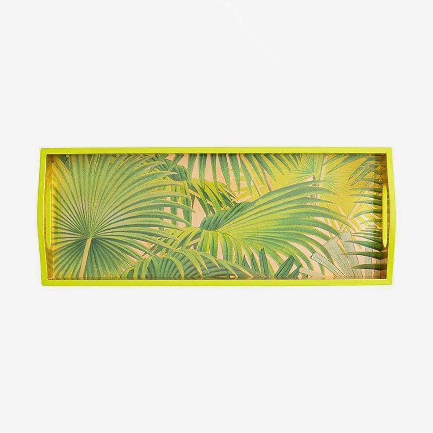 Caspari Palm Fronds Gold Trays - Elegant Decorative Serving Tray for Parties, Weddings, and Home Decor