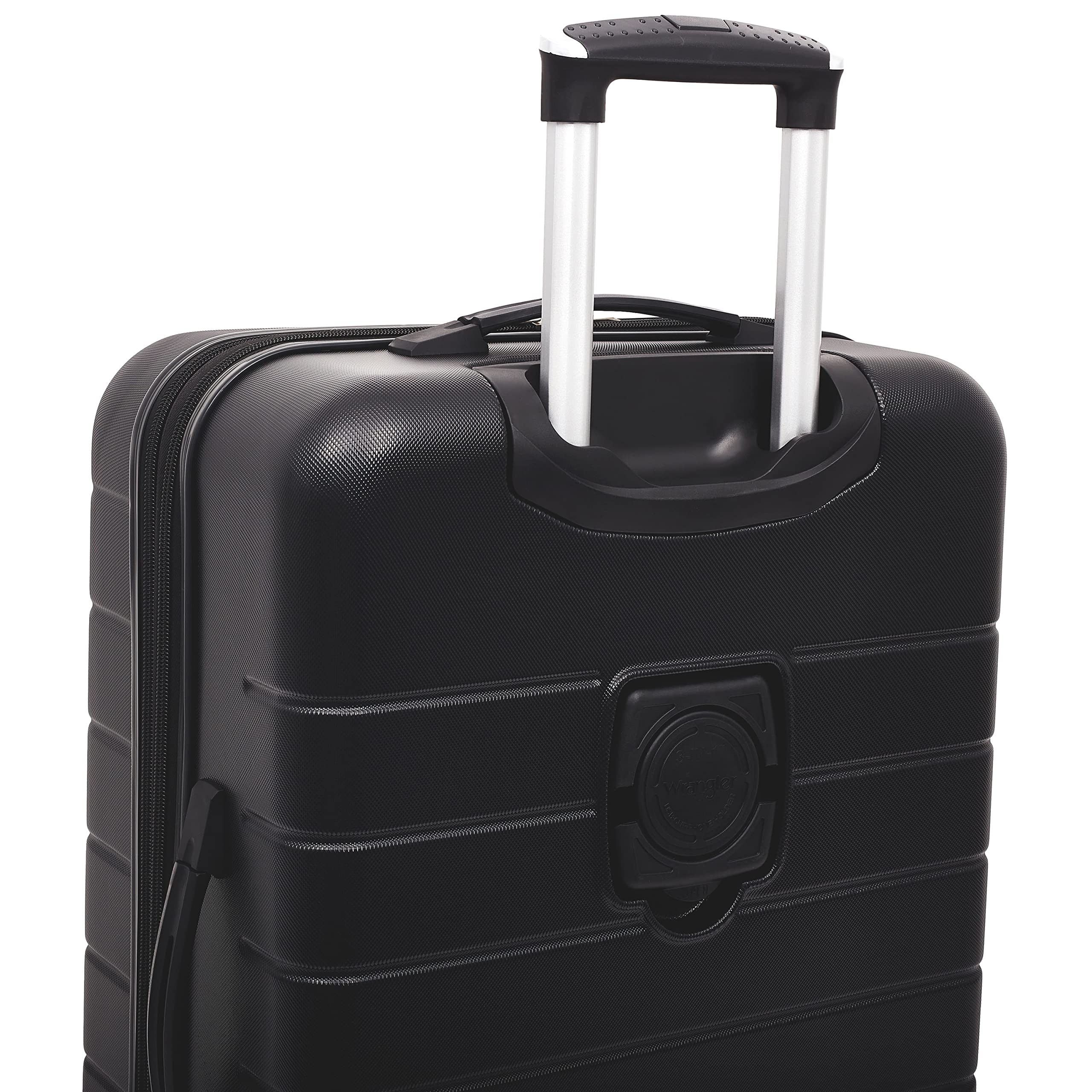 Wrangler Smart 2-Piece Luggage Set with Cup Holder, USB Charging Port & Phone Holder - Black | Perfect for Air Travel, Business Trips & Weekend Getaways