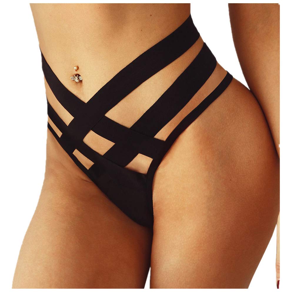 Sexy Lace Floral High Waist G-String Thong Panties for Women - Comfortable Underwear for Date Night, Special Occasions & Everyday Wear