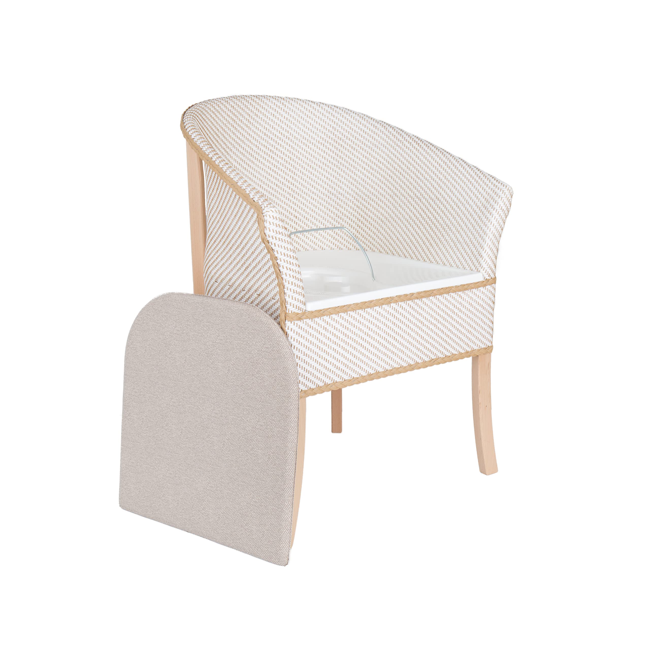 Derby Basketweave Commode Chair - Portable Toilet for Home & Clinic Use - Wicker Style Bedside Commode with Removable Bucket - Ideal for Elderly Care, Post-Surgery Recovery & Bathroom Accessibility