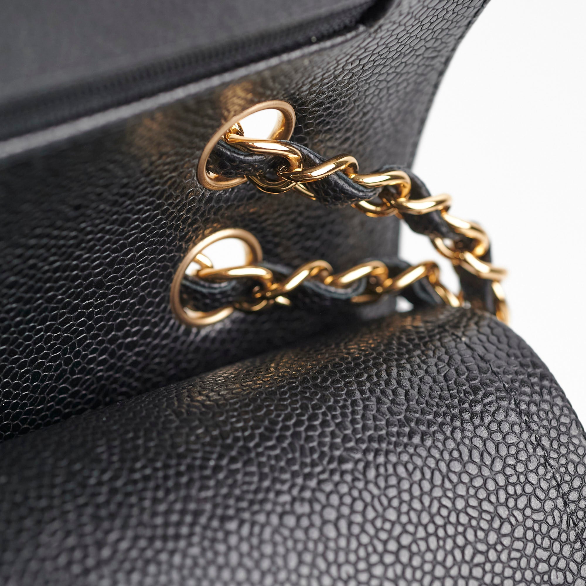 Chanel Caviar Leather Medium/Large Double Classic Flap Bag Black - Luxury Designer Handbag for Women, Perfect for Work, Evening Events & Special Occasions