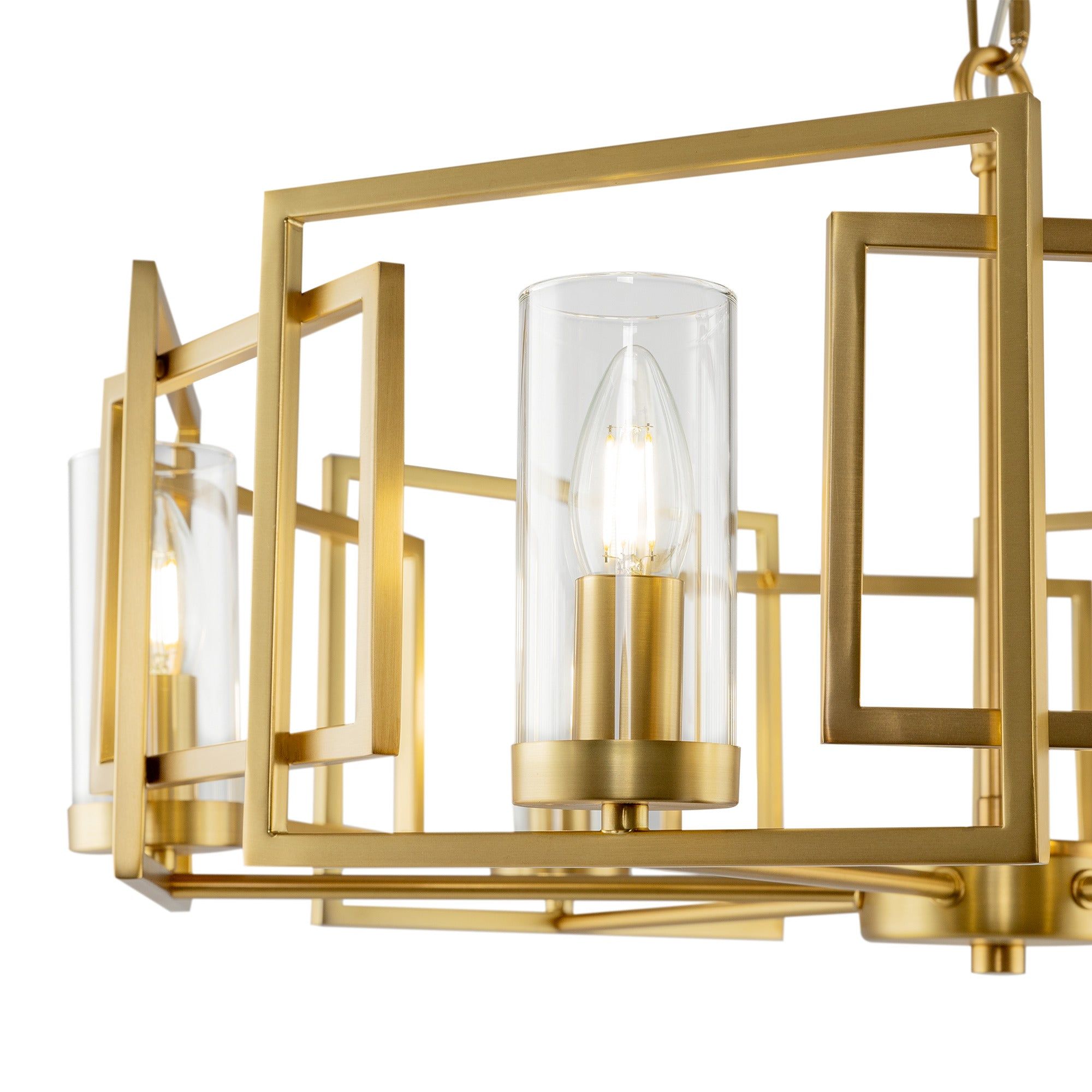 Bowi 6/8Lt Gold Finish Ceiling Light - Modern Chandelier for Dining Room, Living Room & Bedroom Lighting