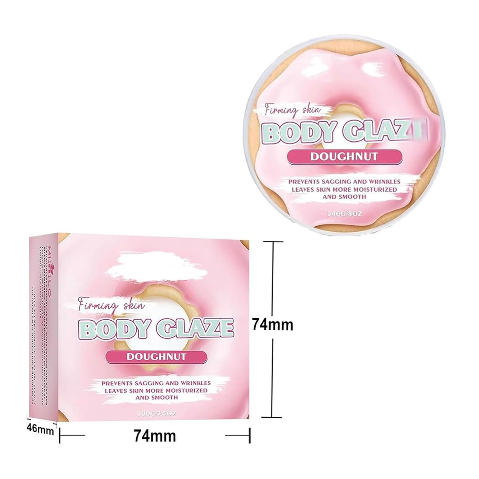 Canvas Beauty Body Glaze Whipped Body Butter for Dry Skin - Ultra Hydrating Donut-Scented Moisturizer for Women (2-Pack) | Perfect for Daily Skincare & Gift Giving