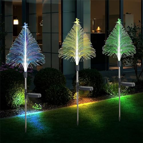 GARVEE 3-Pack 79CM Solar Powered LED Jellyfish Lights with Light Sensor - IP65 Waterproof Outdoor Christmas Decoration for Garden, Landscape, Patio & Christmas Tree (Set of 3) | Perfect for Holiday Yard Decor, Party Lighting & Festive Atmosphere