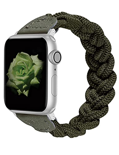 Stretchy Braided Solo Loop Band for Apple Watch 38mm 40mm 41mm 42mm 44mm 45mm 49mm - Soft Elastic Woven Bracelet Compatible with iWatch Series 8/7/6/5/4/3/2/1 & SE - Perfect for Workouts, Running & Everyday Wear