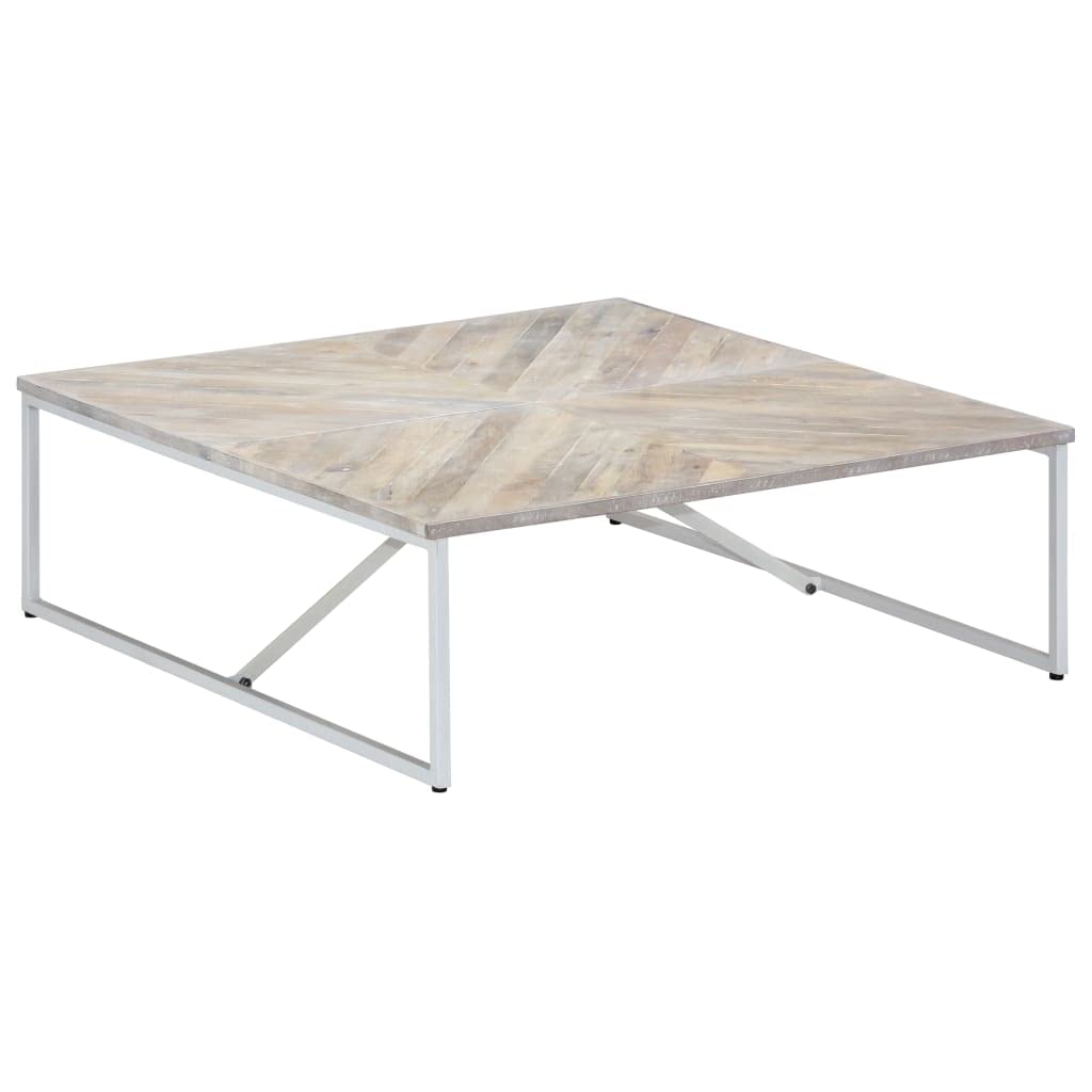 43.3 Inch Square Coffee Table - Solid Mango Wood Living Room Center Table with 14.1 Inch Height - Modern Couch Side Table for Home Office, Waiting Room & Living Room Decor - Perfect for Entertaining Guests & Relaxing