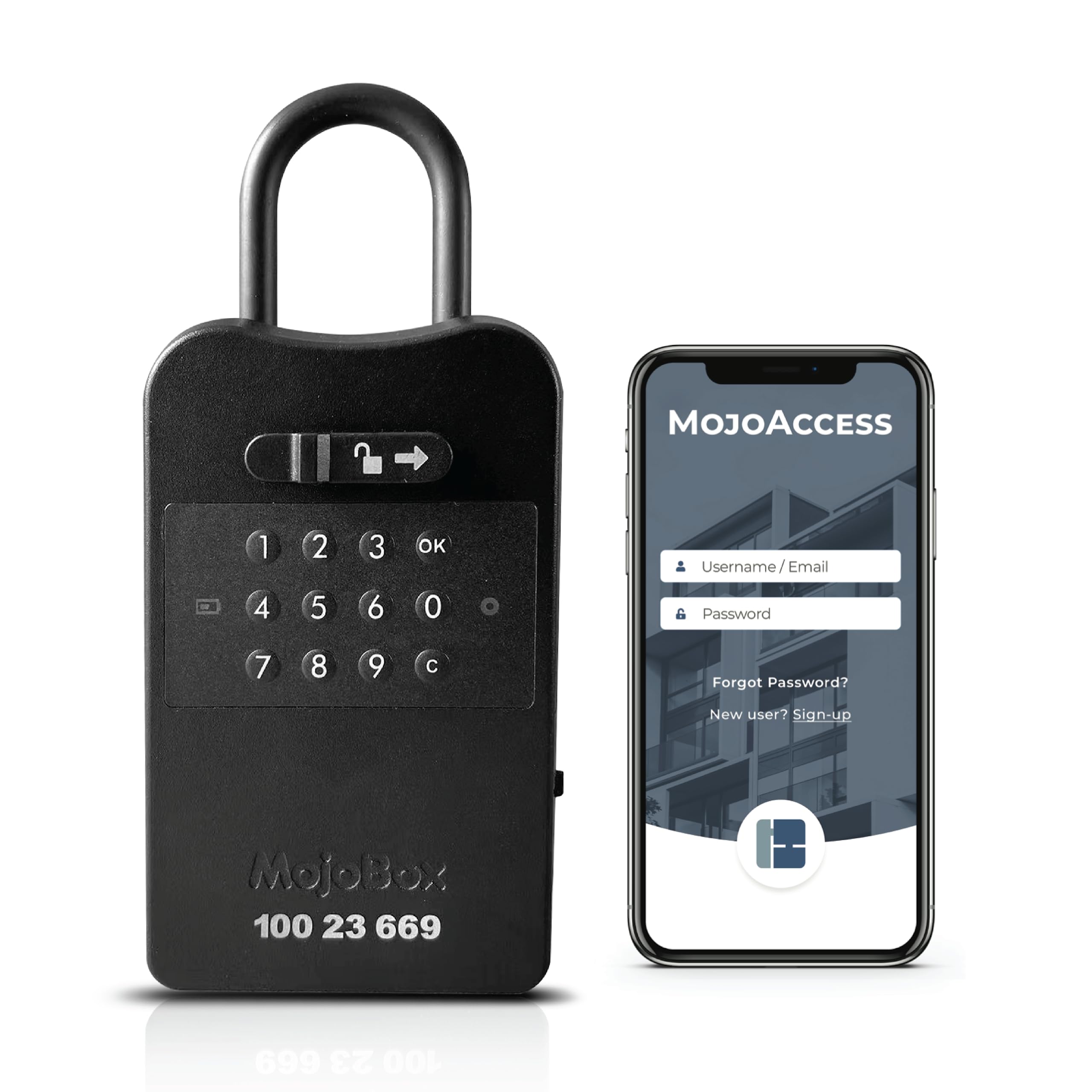 MojoBox Smart Digital Lockbox - Bluetooth Key Lockbox with iOS/Android App | Generate Offline Access Codes for One-Time, Temporary & Permanent Use | Perfect for Vacation Rentals, Airbnb Hosts & Property Management