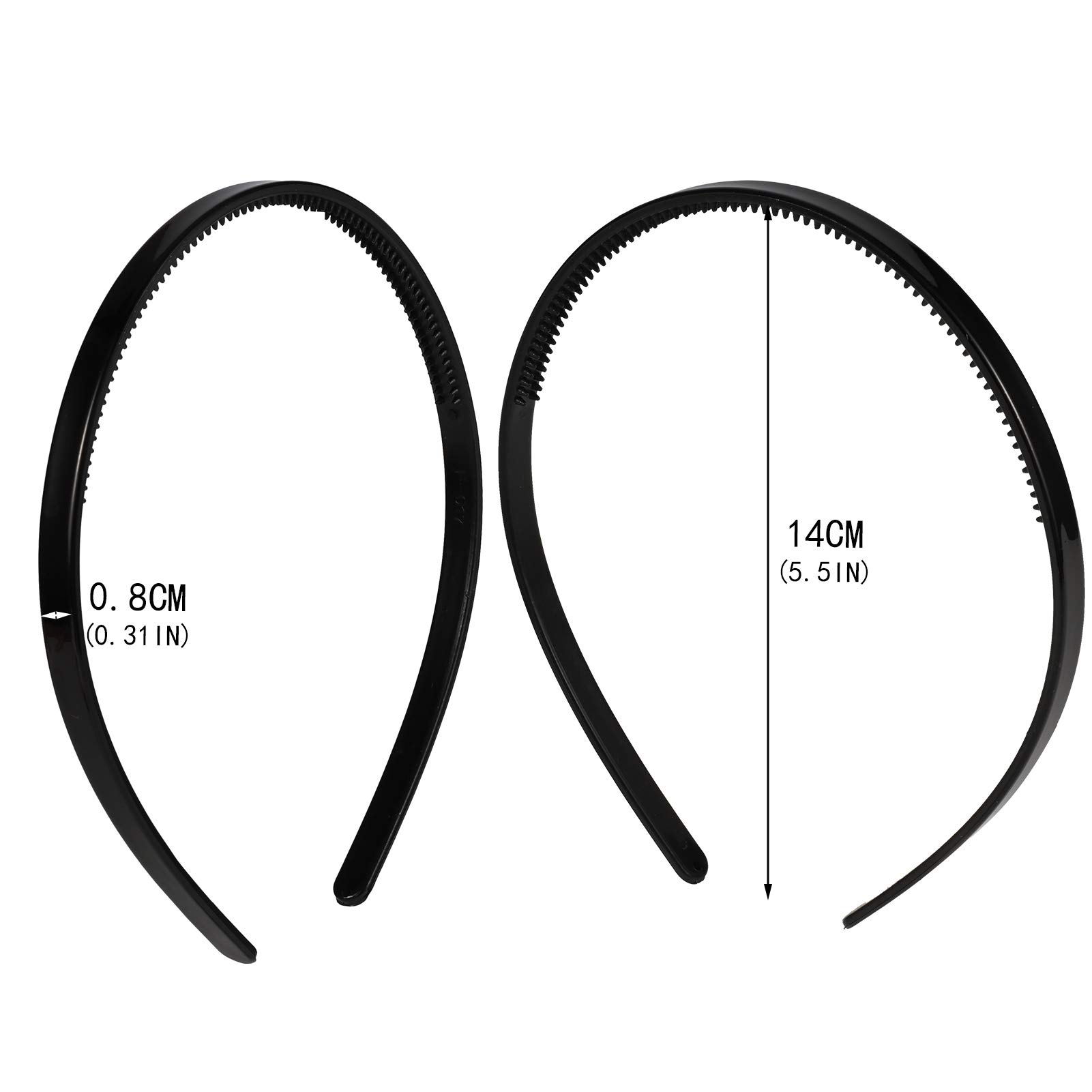 Heyu-Lotus 6-Pack Unisex Hair Bands with Plastic Teeth Comb - Non-Slip Hair Hoop Gripper for Men & Women - Perfect for Sports, Workouts, and Everyday Styling